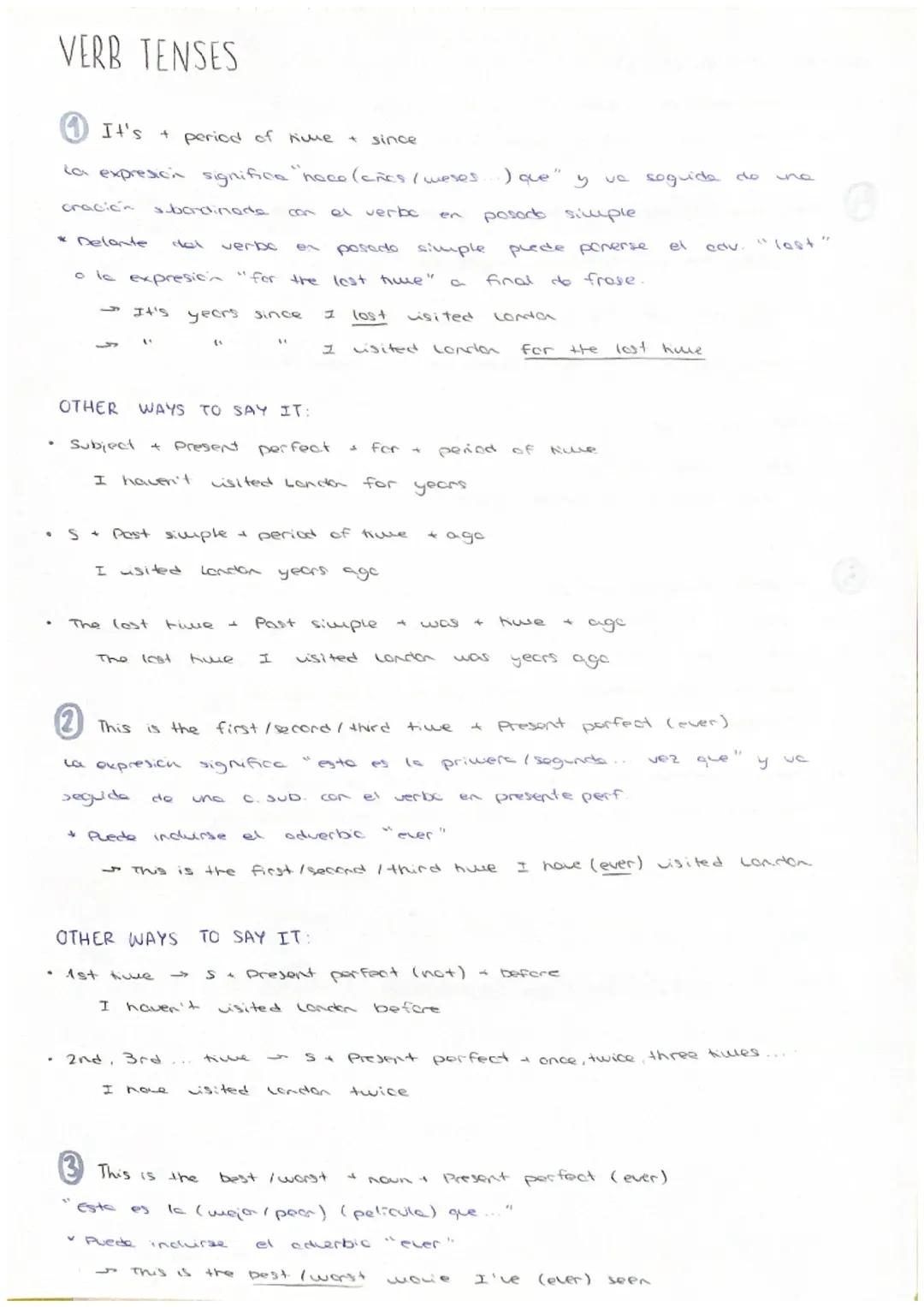 .
VERB TENSES
It's + period of time
to expresion significa "nace (CRCs / meses
el verbo
cración
* Delante
-It's
5
subordinada
。 la expresion