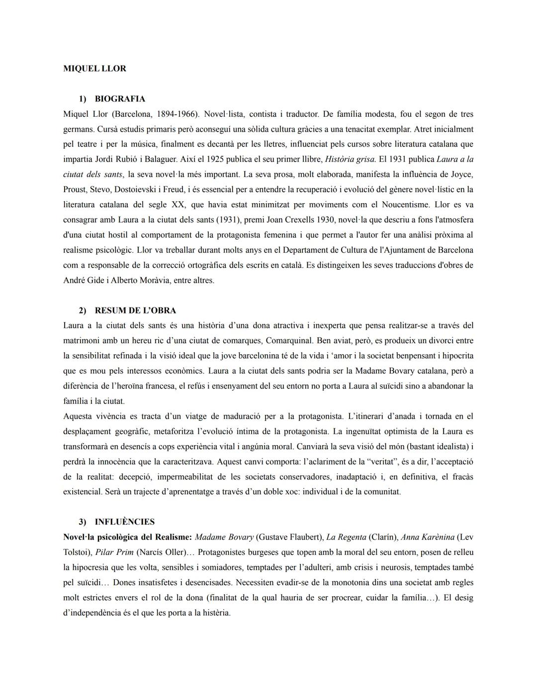 MIQUEL LLOR
1) BIOGRAFIA
Miquel Llor (Barcelona, 1894-1966). Novel·lista, contista i traductor. De família modesta, fou el segon de tres
ger