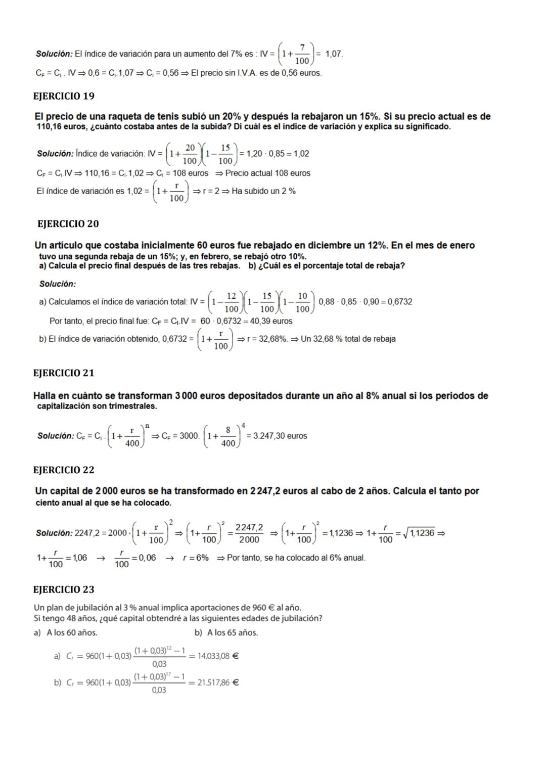 EJERCICIO 1
Indicar cuál es el menor conjunto numérico al que pertenecen los siguientes números (N, Z, Q o I); en caso
de ser Q o II, razona