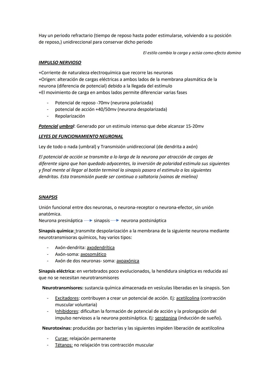 SISTEMA NERVIOSO
Su función es codificar la info que dan los receptores, transmitirla y procesarla de manera
rápida y precisa para que se pr