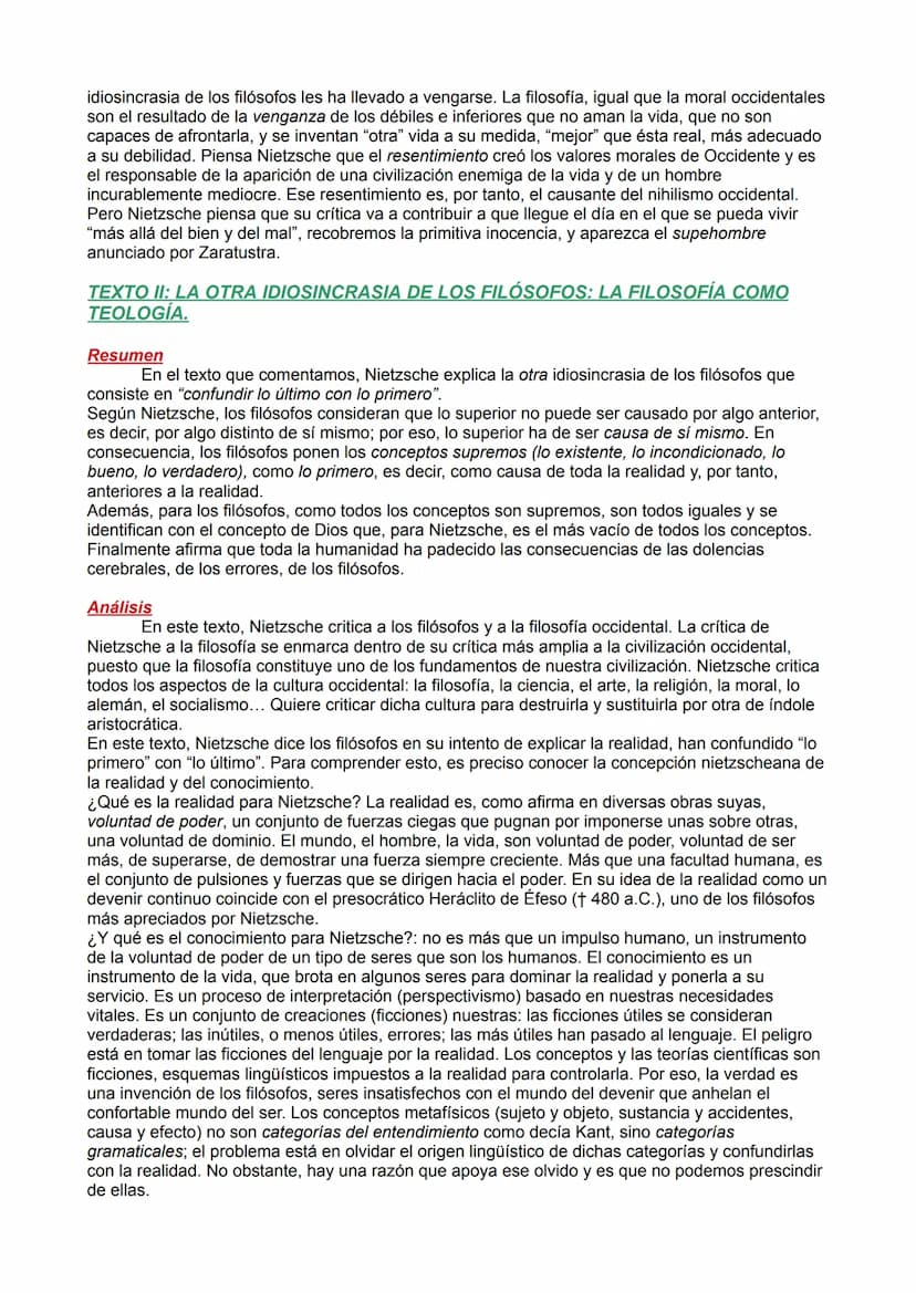 Resumen y análisis por fragmentos del texto:
TEXTO I: LA IDIOSINCRASIA DE LOS FILÓSOFOS: EL MIEDO AL DEVENIR.
Resumen
En este texto, en prim