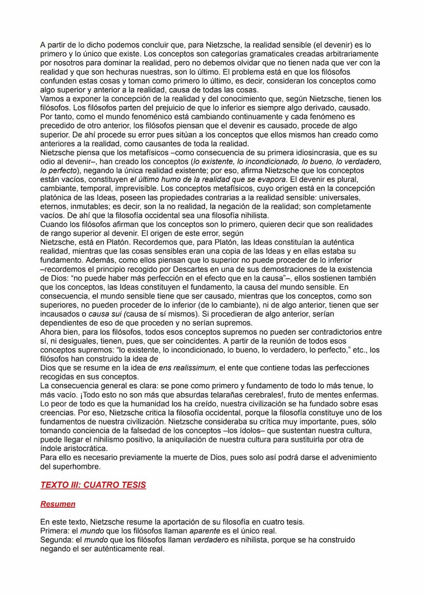 Resumen y análisis por fragmentos del texto:
TEXTO I: LA IDIOSINCRASIA DE LOS FILÓSOFOS: EL MIEDO AL DEVENIR.
Resumen
En este texto, en prim