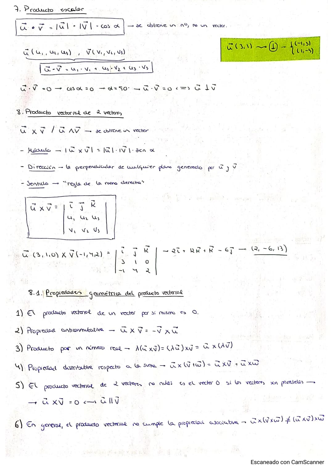 TEMA 7: scometrin en el espacio - sectares
Plano
2 dimensiones
y
• Puntos
P(2,1)
• Vectores - v (-1,0)
• Rectos - r, s, t.
1. Definición.
Un