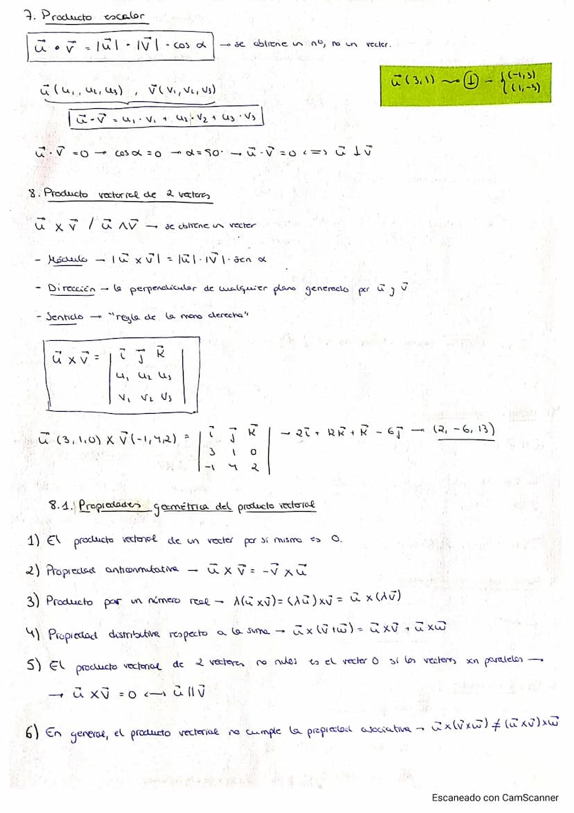 TEMA 7: scometrin en el espacio - sectares
Plano
2 dimensiones
y
• Puntos
P(2,1)
• Vectores - v (-1,0)
• Rectos - r, s, t.
1. Definición.
Un