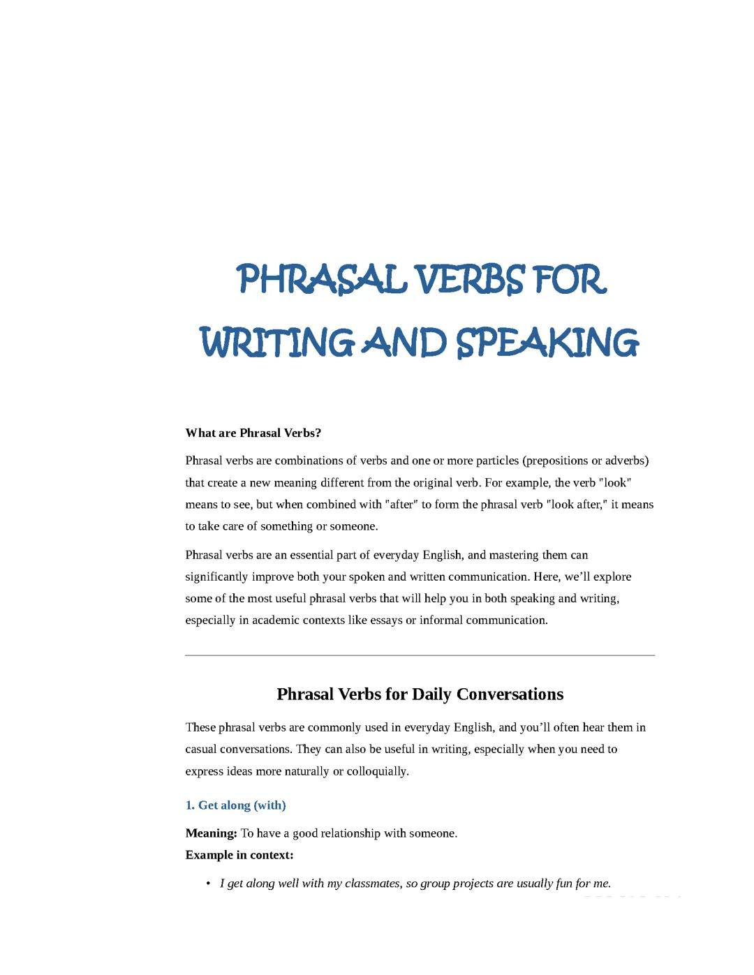 Phrasal verbs importantes