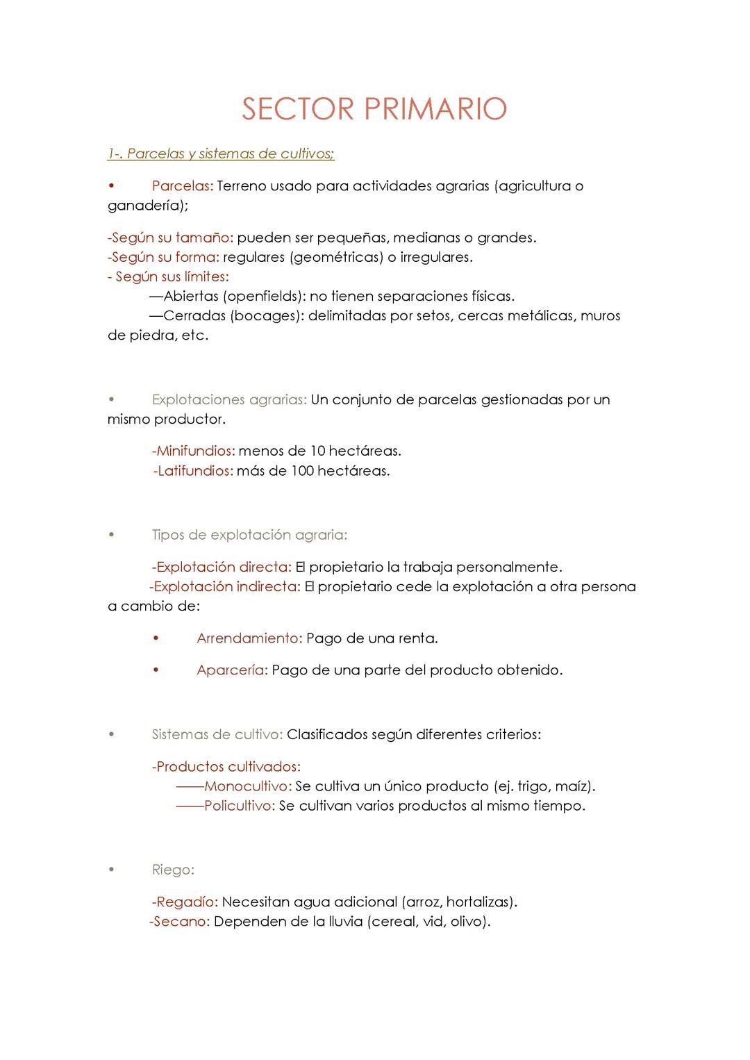 El Sector Primario: Agricultura, Ganadería y Pesca