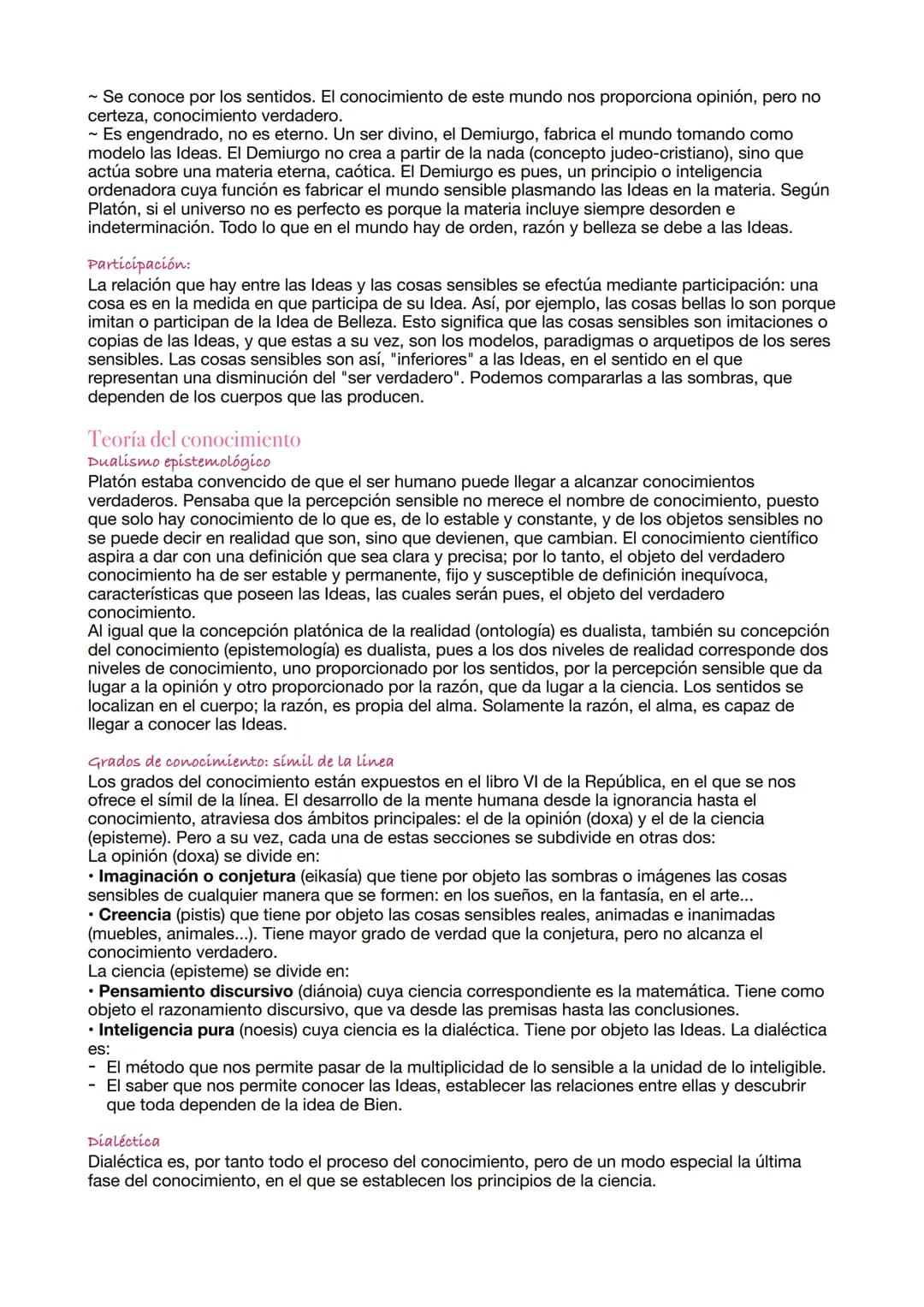 Filosofía 2º Bachillerato
(Temas de desarrollo y comentarios de texto)
Platón
Ontología: Teoría de las ideas
Dualismo ontológico
Platón dist