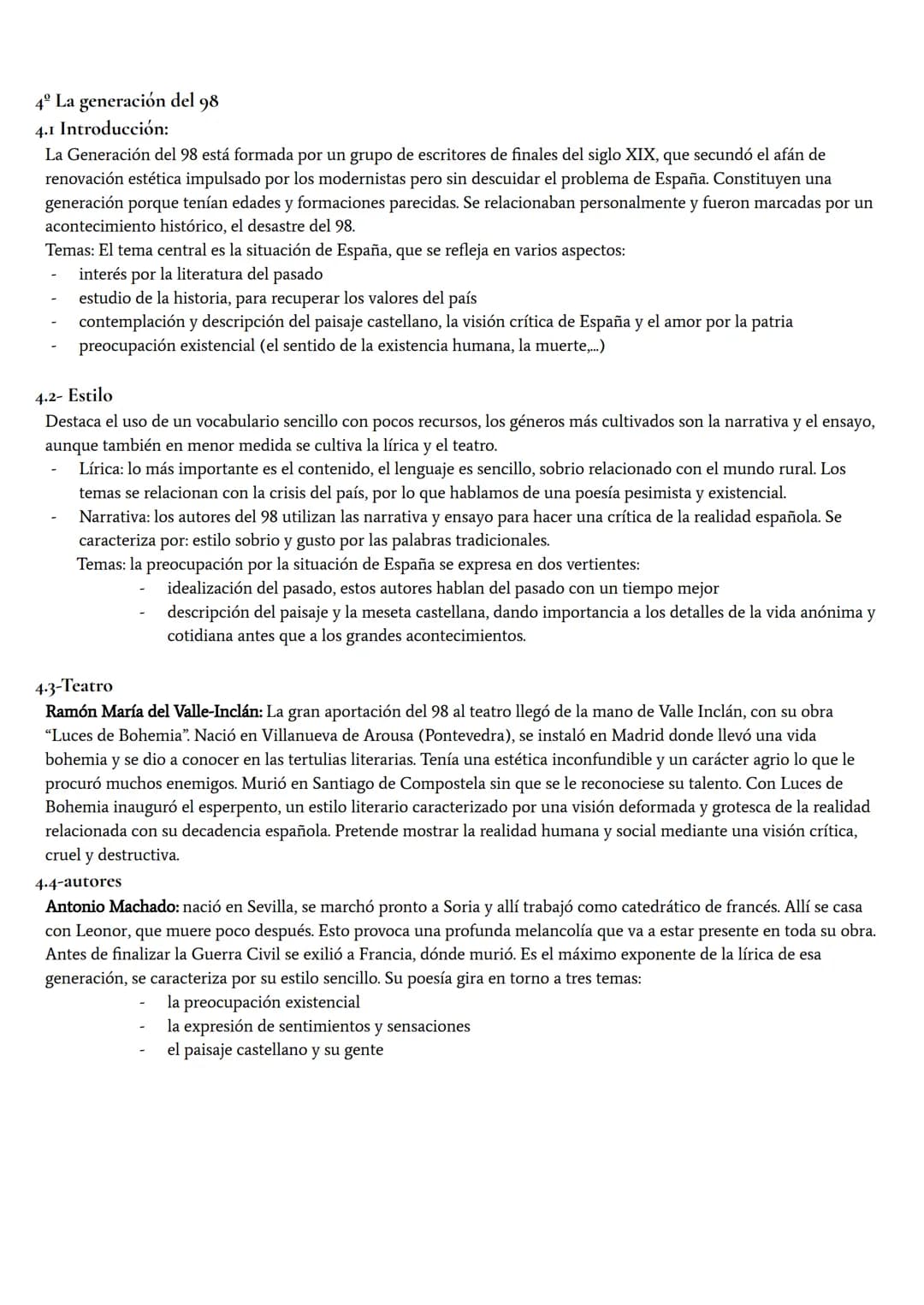 Literatura
1º Apartado I
Los últimos años del siglo XIX supone una etapa de grandes dificultades para la economía y la política española. Es