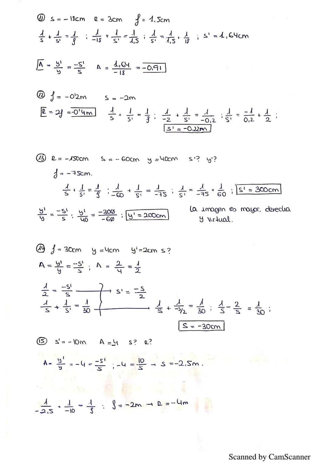 EJERCICIOS DE FÍSICA. TEMA 4: ÓPTICA.
P2 1. ¿Qué diferencias fundamentales existen entre una imagen real y una virtual?
2. Delante de un esp