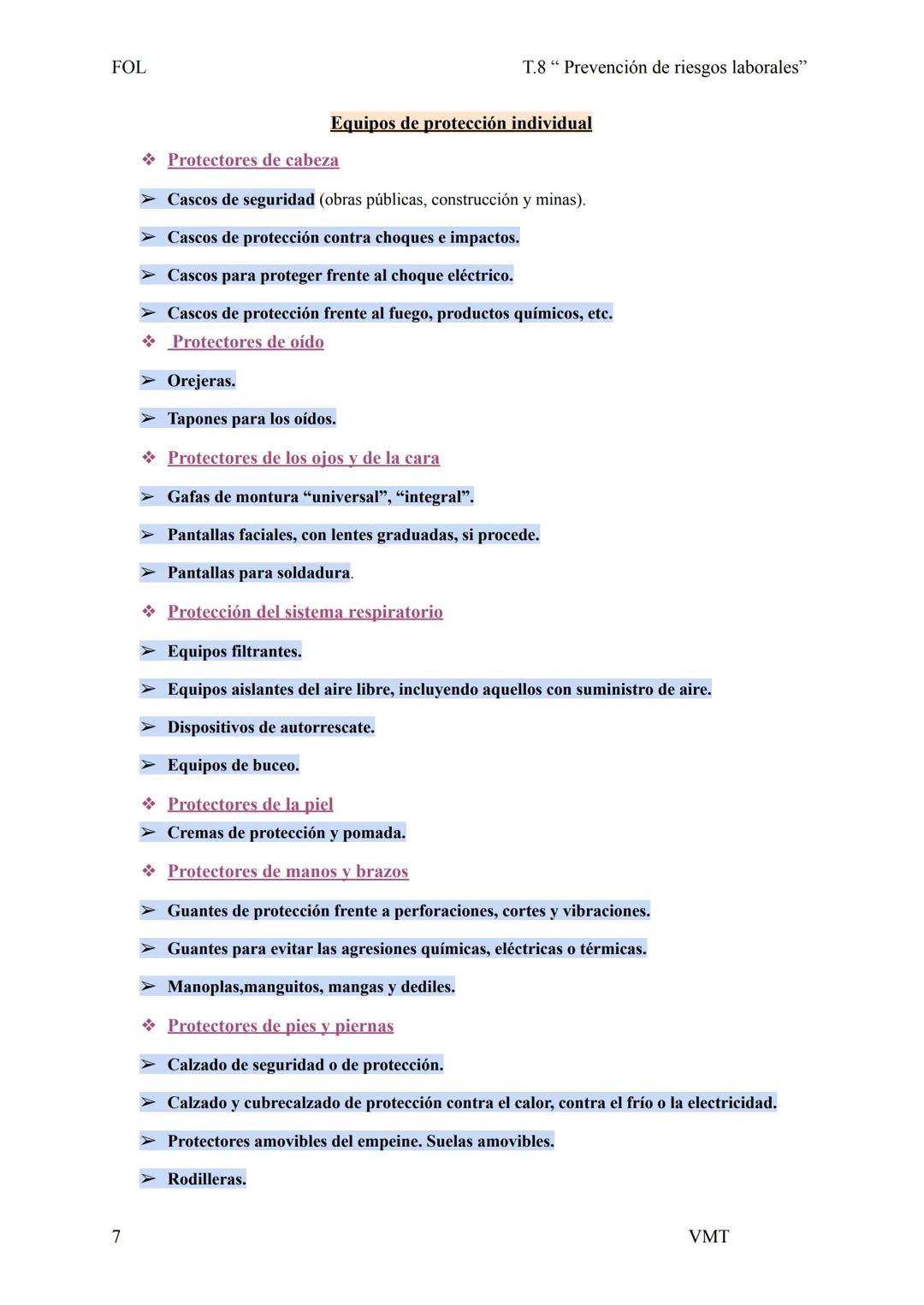 FOL
T.8 " Prevención de riesgos laborales"

Pt.1) Marca normativo básico

La normativa española en materia de prevención de riesgos laborale