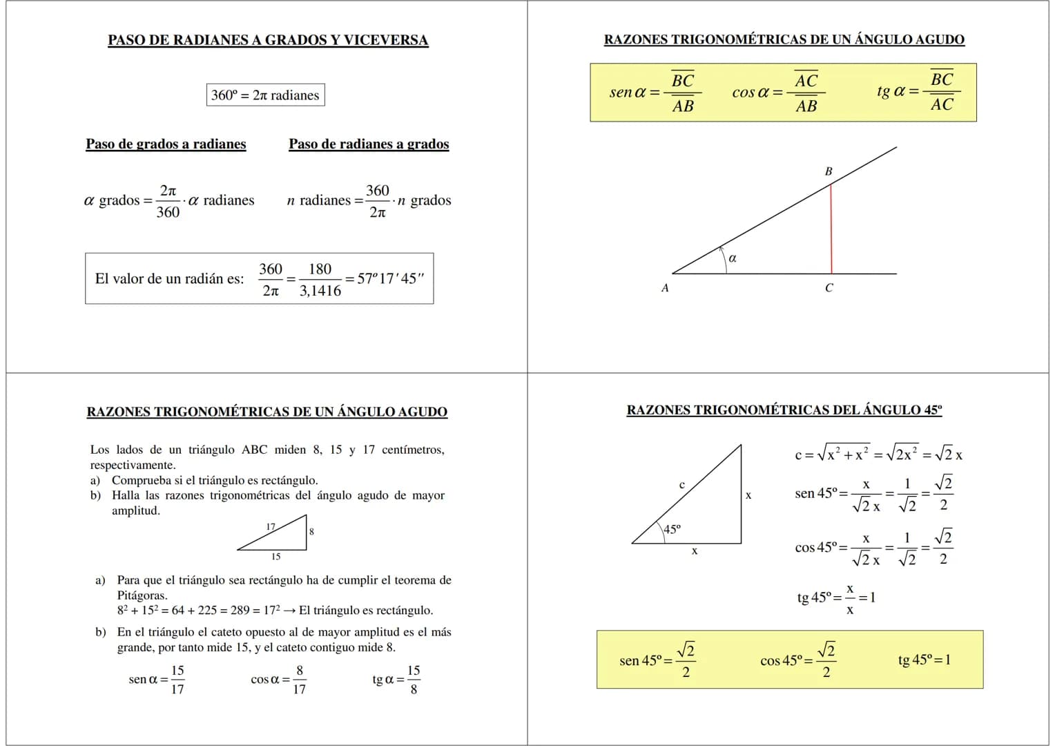 TRIGONOMETRÍA
4º E.S.O. Académicas
CIRCUNFERENCIA GONIOMÉTRICA
180º
90º
270⁰
0⁹
ÁNGULO. GRADO.
El grado es la medida de cada uno de los ángu