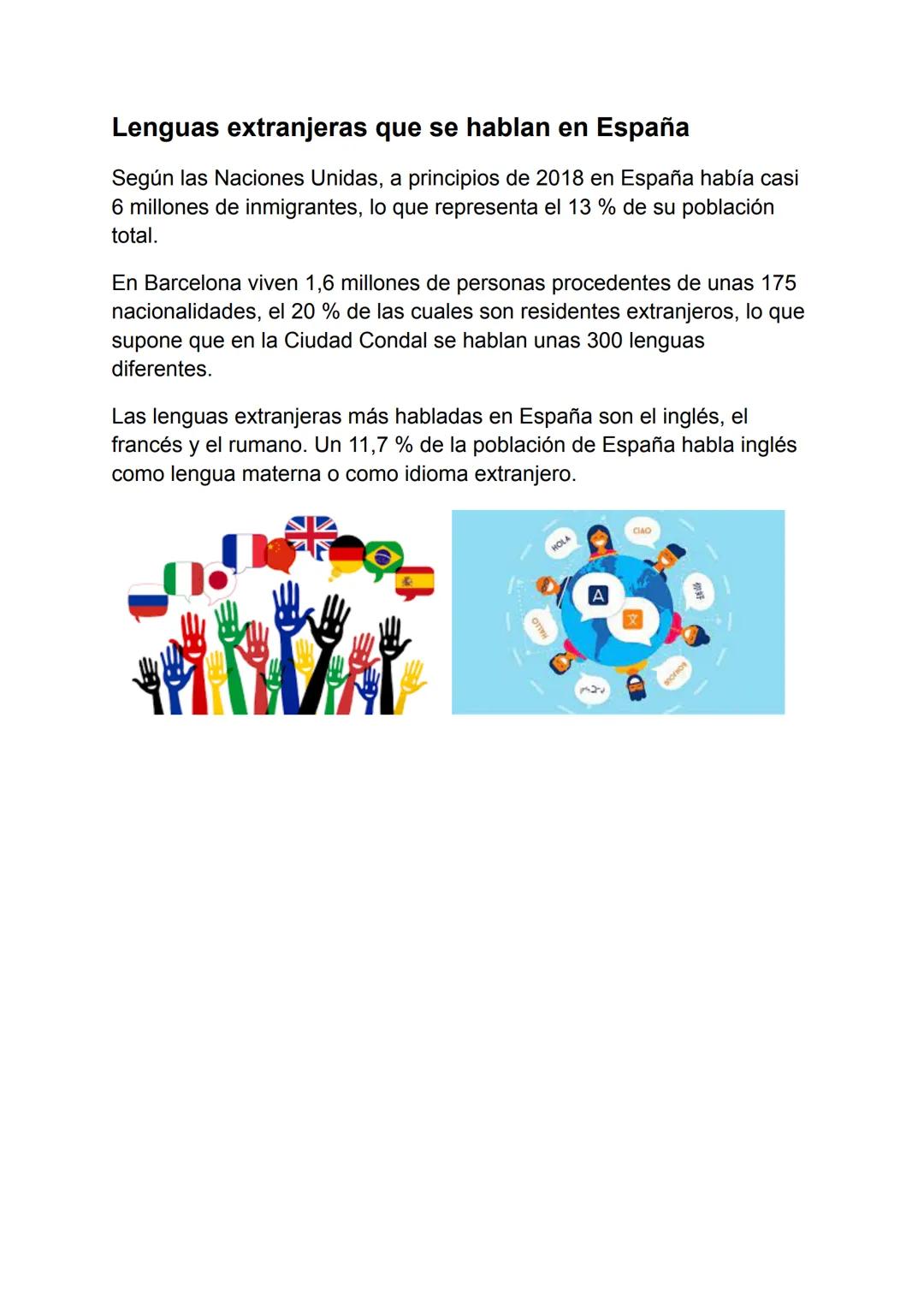 # Las lenguas de España

Lenguas oficiales de España: en España coexisten seis lenguas
oficiales: castellano, catalán, valenciano, gallego, 