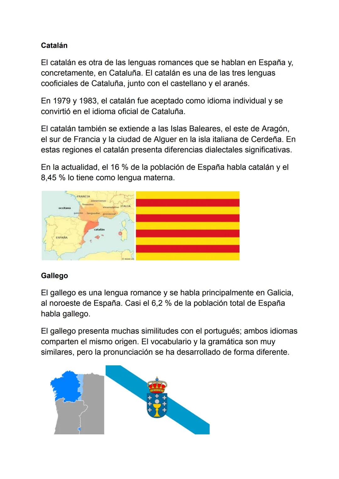 # Las lenguas de España

Lenguas oficiales de España: en España coexisten seis lenguas
oficiales: castellano, catalán, valenciano, gallego, 