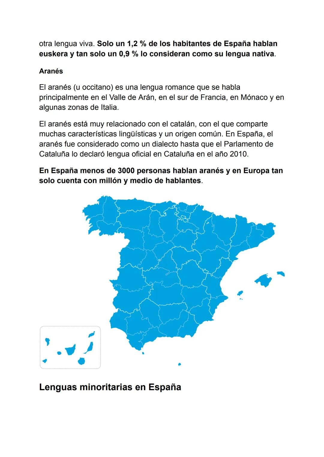 # Las lenguas de España

Lenguas oficiales de España: en España coexisten seis lenguas
oficiales: castellano, catalán, valenciano, gallego, 