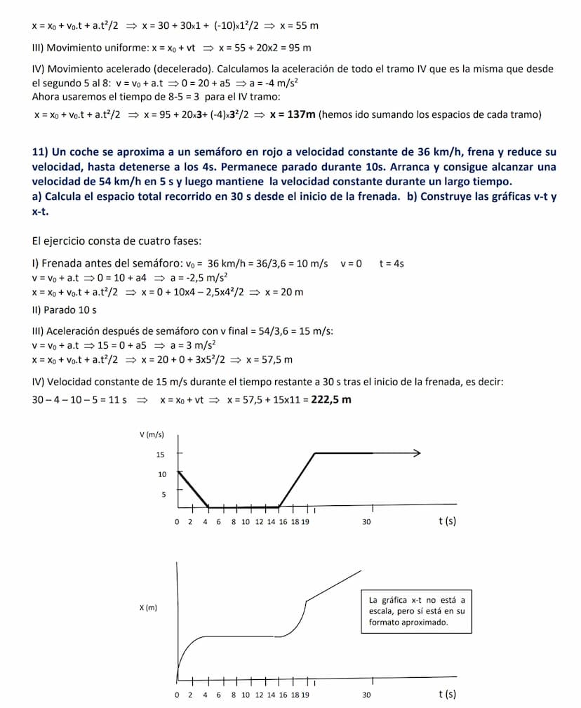 1) Una nave espacial parte del reposo con aceleración constante y logra alcanzar en 30 s una velocidad
de 600 m/s. Calcular: a) Aceleración.