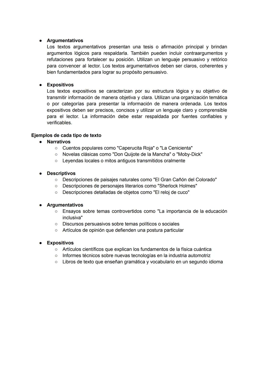 Los diferentes tipos de texto (Lengua)
Tipos de texto en lengua
● Textos narrativos
Los textos narrativos son aquellos que cuentan una histo