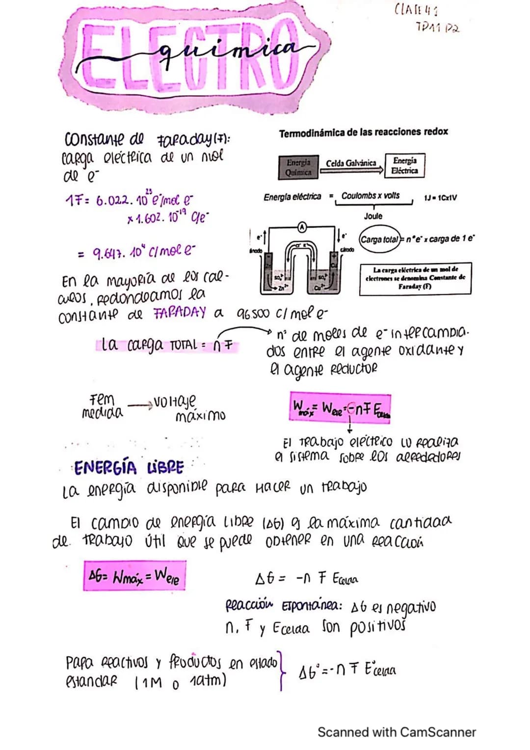 Equimica
Constante de Faraday (F):
carga eléctrica de un niol
de é
23
1F 6.022. 10 emel e
* 1.60². 10¹⁹ ge
Fem
medida
Vo Haye
maximo
nodo
= 