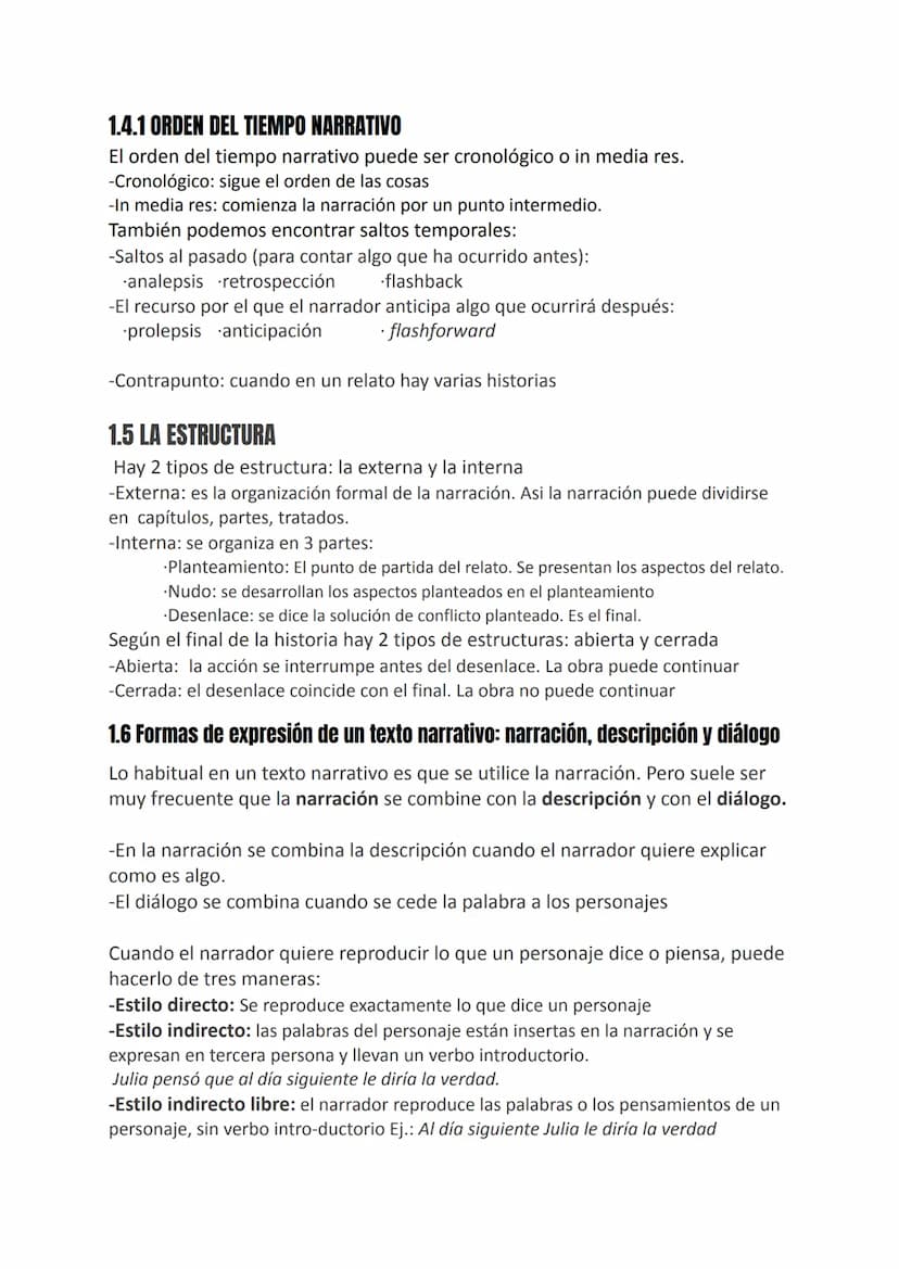 CASTELLANO: TEMA 4
1. ELEMENTOS DE LA NARRACIÓN
Una narración es un texto el cual el autor cuenta unos acontecimientos
protagonizados por pe
