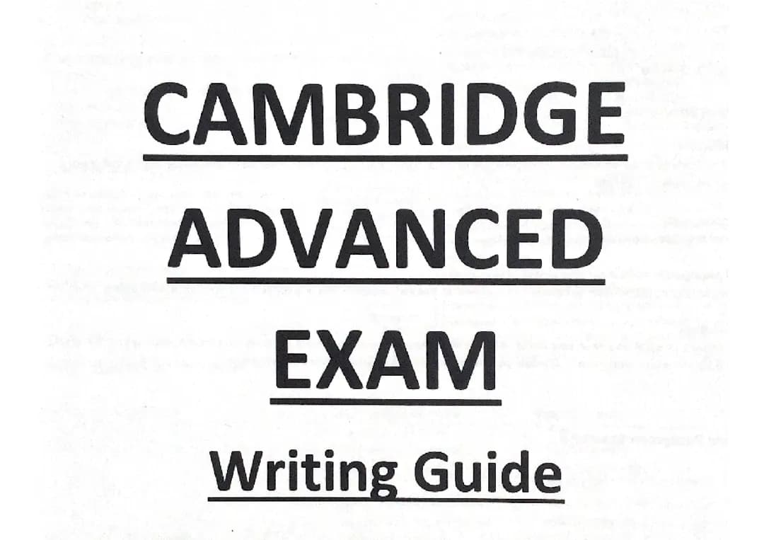 Cambridge Advanced Exam Wrtiting