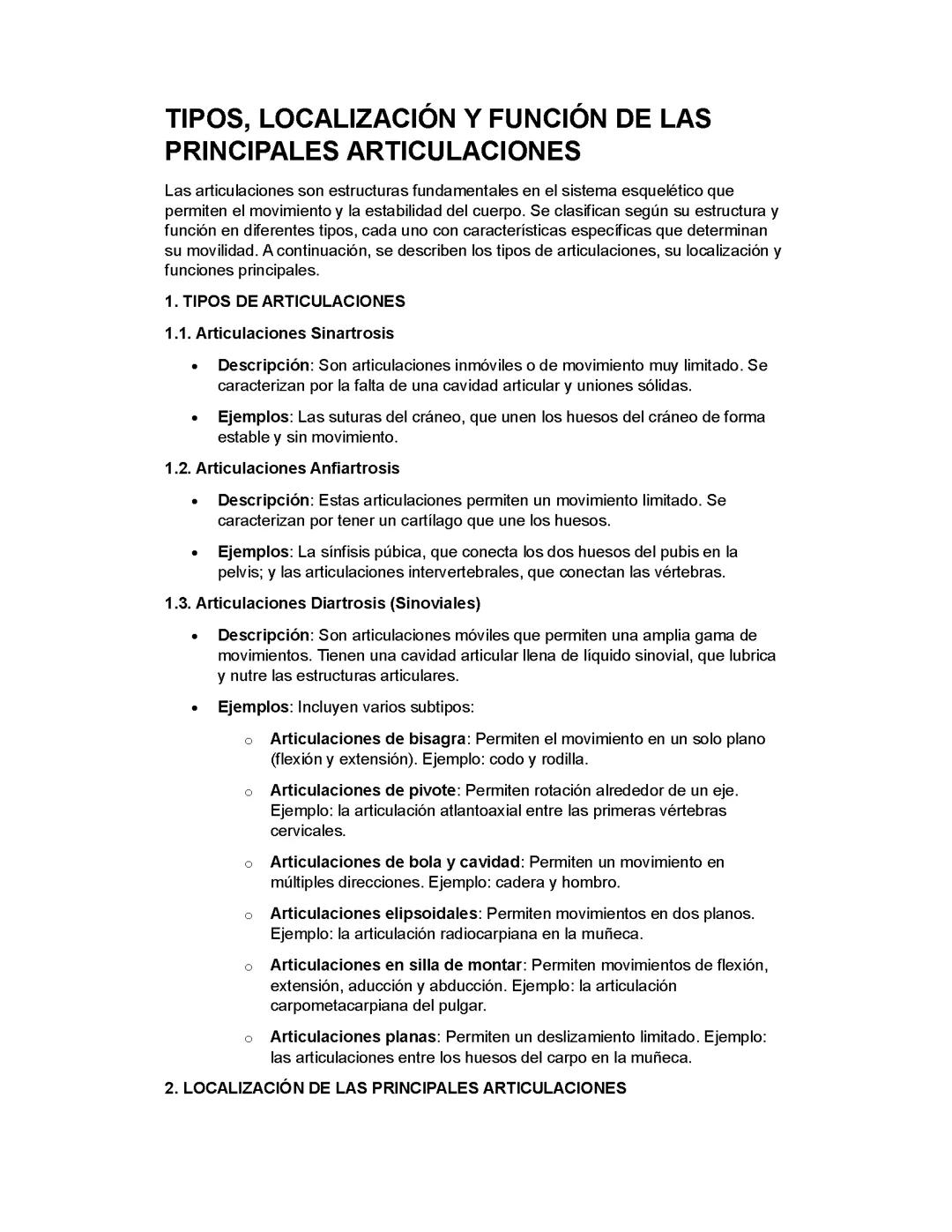 TIPOS DE ARTICULACIONES