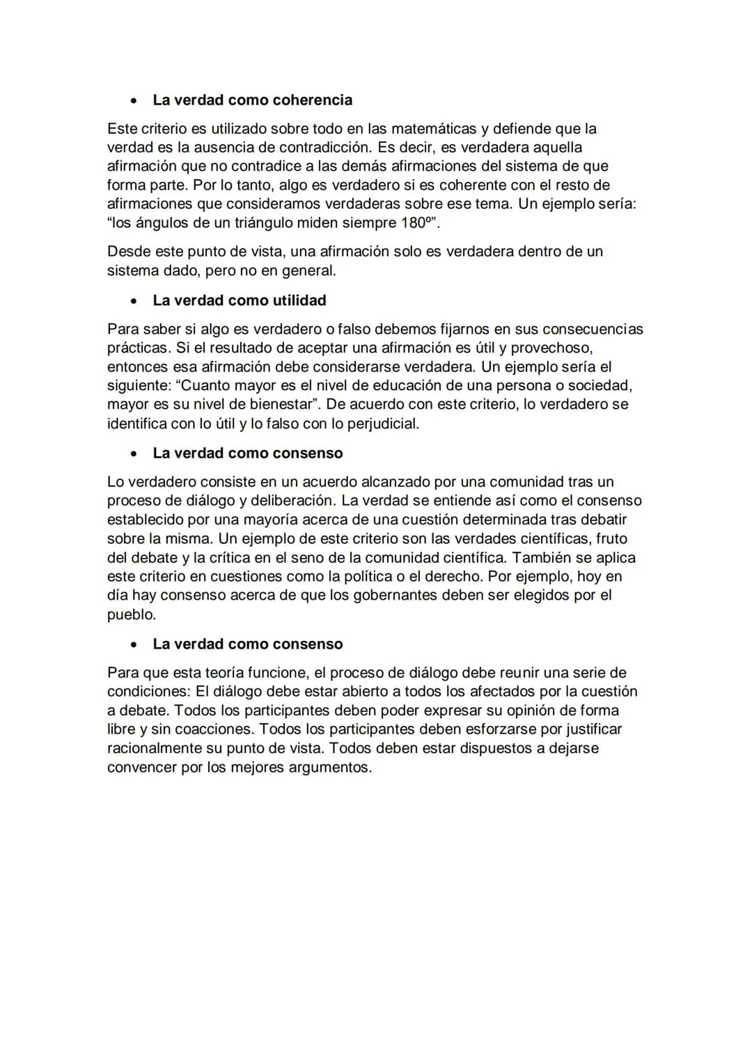 EL CONOCIMIENTO Y LA CIENCIA
• ¿QUÉ ES LA VERDAD?
Criterios de verdad: un criterio de verdad es un procedimiento para distinguir
cuando una 