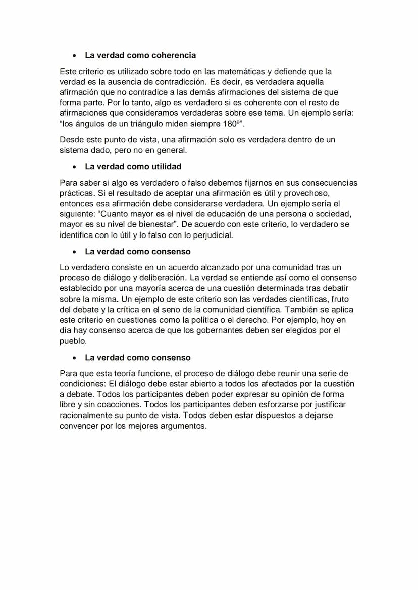 EL CONOCIMIENTO Y LA CIENCIA
• ¿QUÉ ES LA VERDAD?
Criterios de verdad: un criterio de verdad es un procedimiento para distinguir
cuando una 