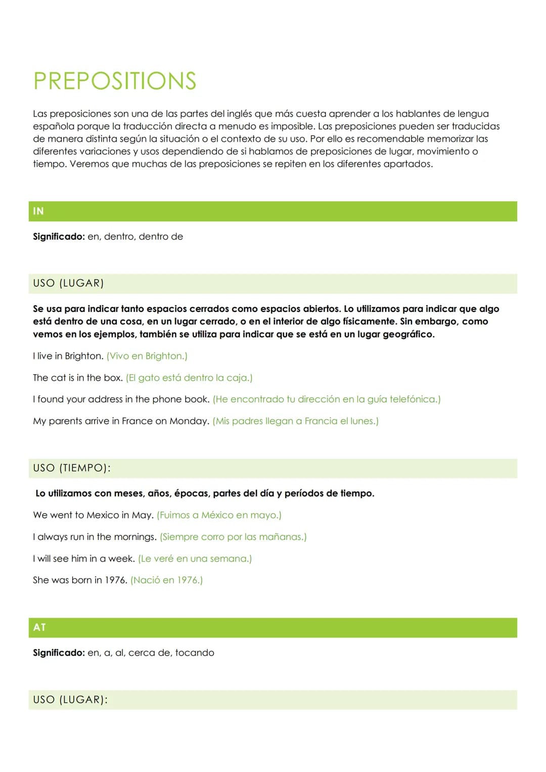 
<p>Prepositions are one of the parts of English that is most difficult for Spanish speakers to learn because direct translation is often im