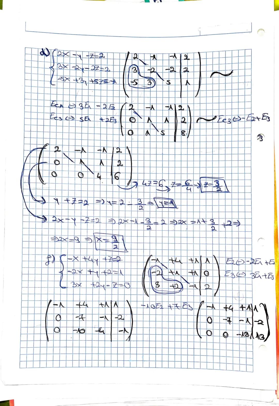 22-01-2021
1
MAN
X-34 +225
3 3x + 24 -2=-3
+2x+54 +2== -5
Solucions
(X₁Y₂Z) -(13-13*)
EC 23 ECA + Ec₂
Ec 302e1+Ee3
22
*
Ees 14 Ee 3 +€ 6 2 ³