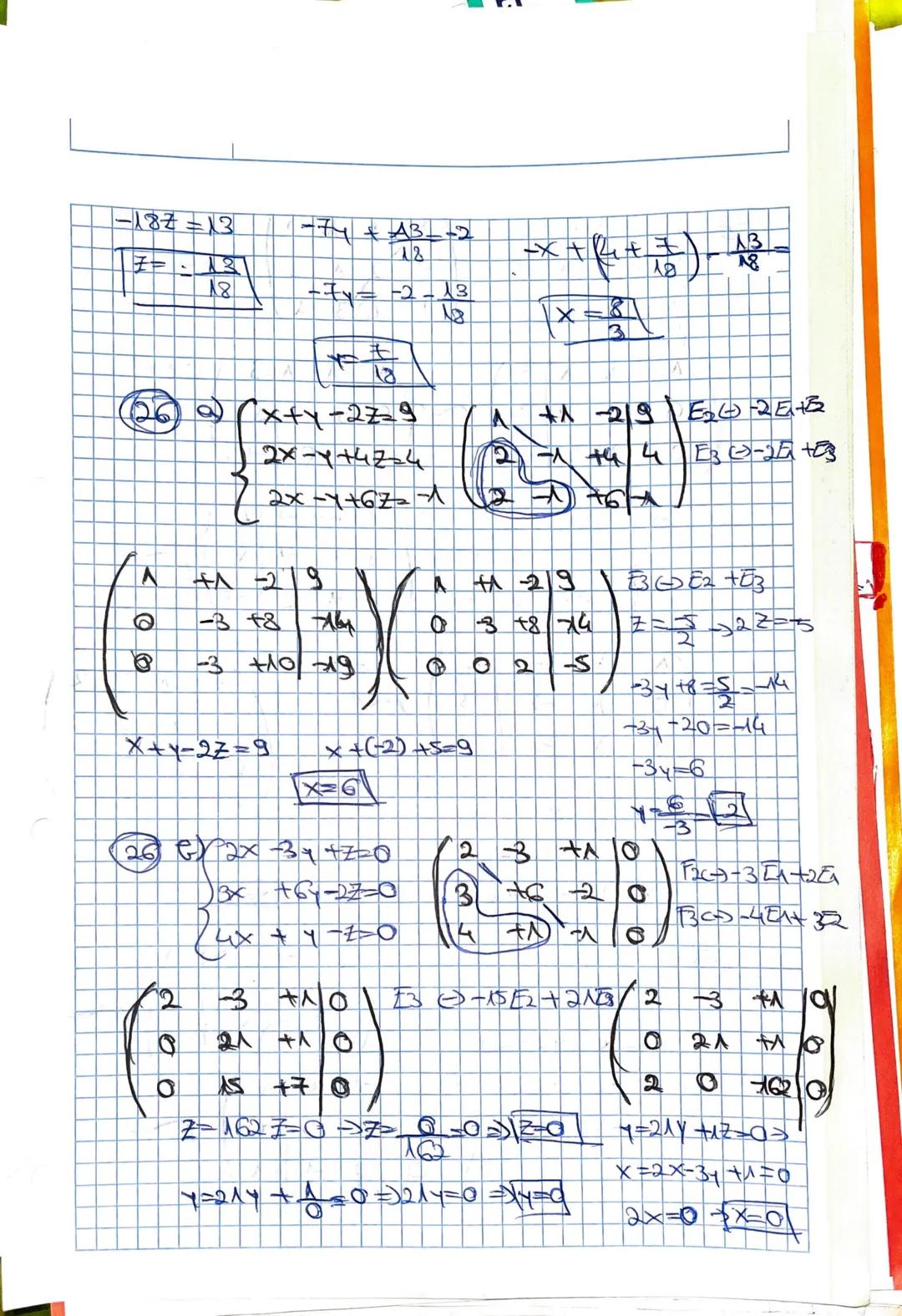 22-01-2021
1
MAN
X-34 +225
3 3x + 24 -2=-3
+2x+54 +2== -5
Solucions
(X₁Y₂Z) -(13-13*)
EC 23 ECA + Ec₂
Ec 302e1+Ee3
22
*
Ees 14 Ee 3 +€ 6 2 ³