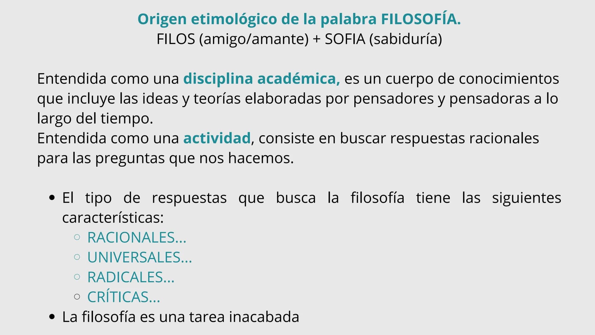 # FILOSOFÍA 1ºBACHILLERATO

# UNIDAD 1.
# LAS PREGUNTAS DE LA
# FILOSOFÍA Y SU HISTORIA INDICE
1. ¿Qué es la filosofía?
2. Las ramas de la f