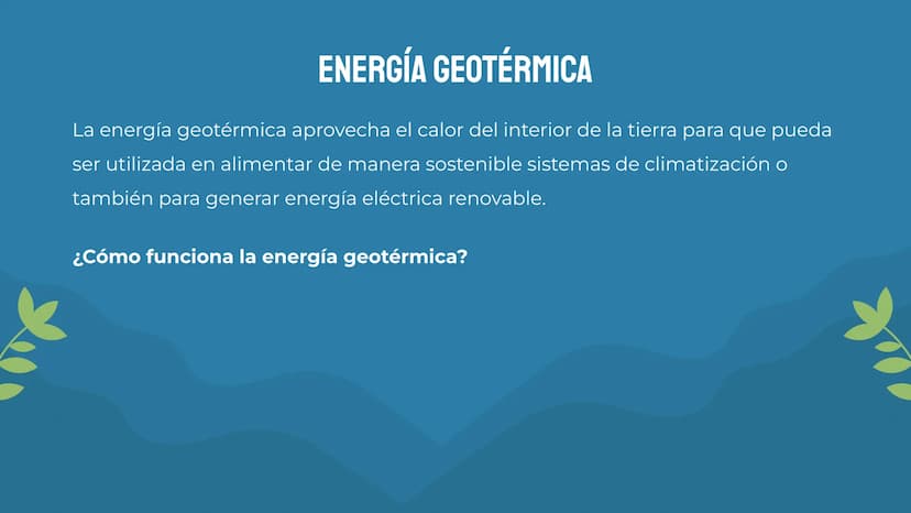 ENERGÍAS
RENOVABLES
į OI
ENERGÍA RENOVABLE
03
ENERGÍA SOLAR
ÍNDICE
02
ENERGÍA GEOTÉRMICA
04
ENERGÍA EÓLICA 05
ENERGÍA HIDRAÚLICA
ÍNDICE
07
E