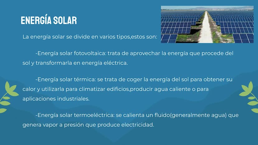 ENERGÍAS
RENOVABLES
į OI
ENERGÍA RENOVABLE
03
ENERGÍA SOLAR
ÍNDICE
02
ENERGÍA GEOTÉRMICA
04
ENERGÍA EÓLICA 05
ENERGÍA HIDRAÚLICA
ÍNDICE
07
E