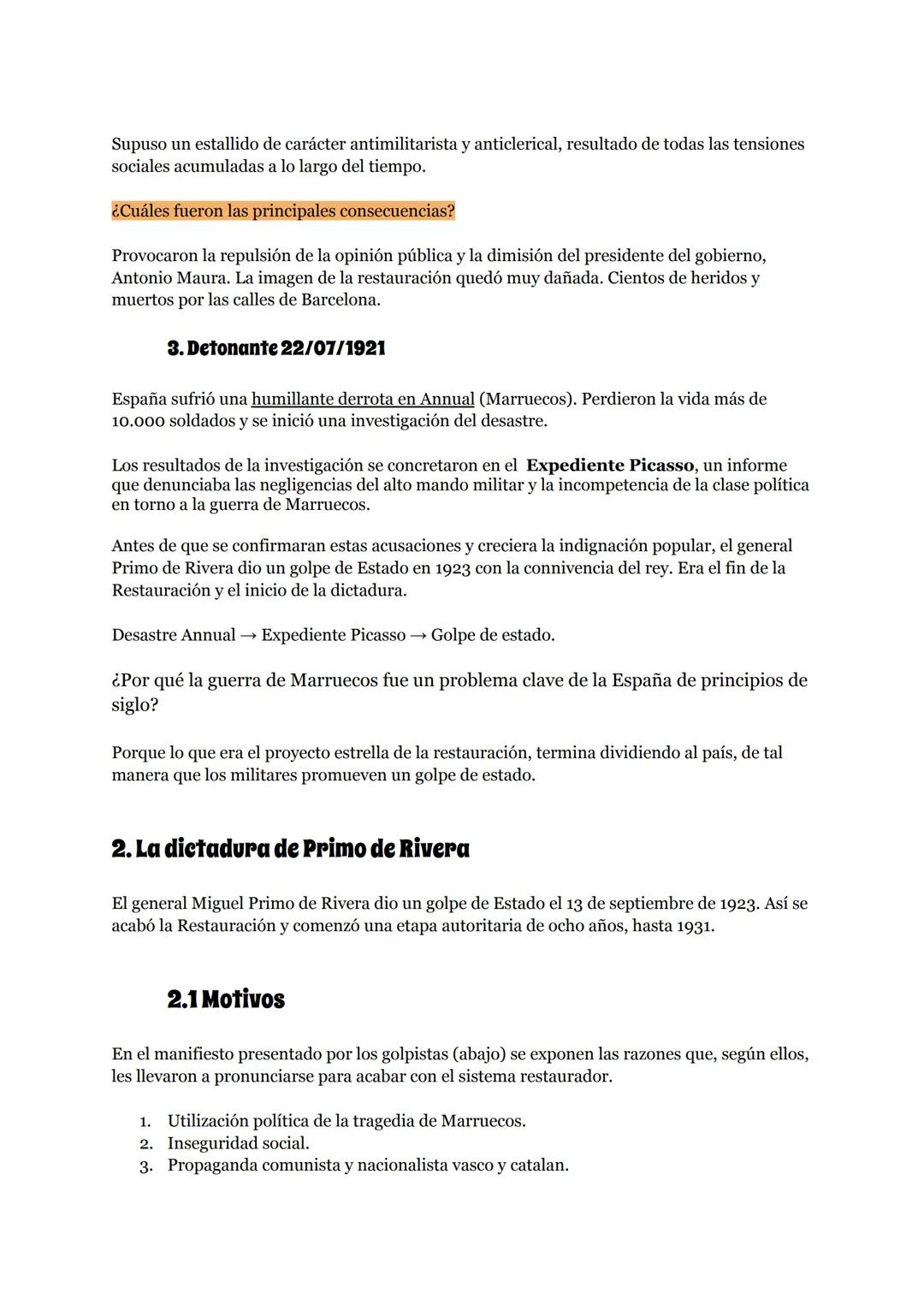 Ud 6 España de 1898 a 1939
Índice:
1. las crisis de la restauración.
2. La dictadura de Primo de Rivera.
3. La segunda República.
4. La Guer