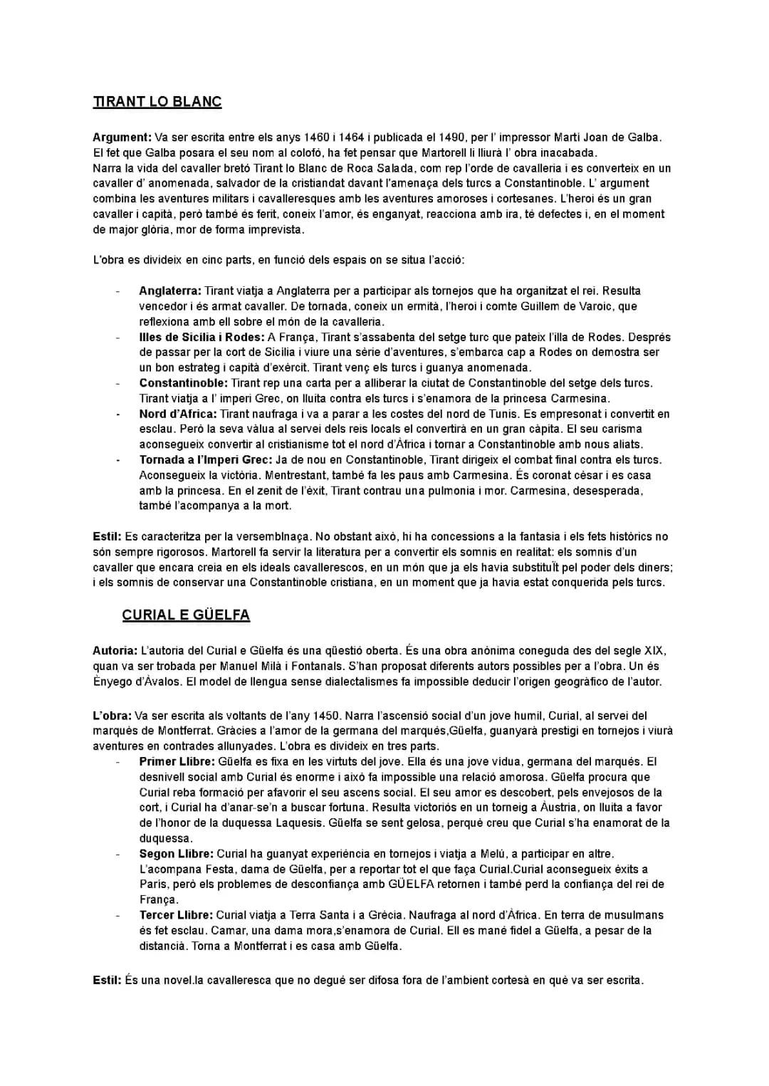 Tirant Lo Blanc i Curial e Güelfa