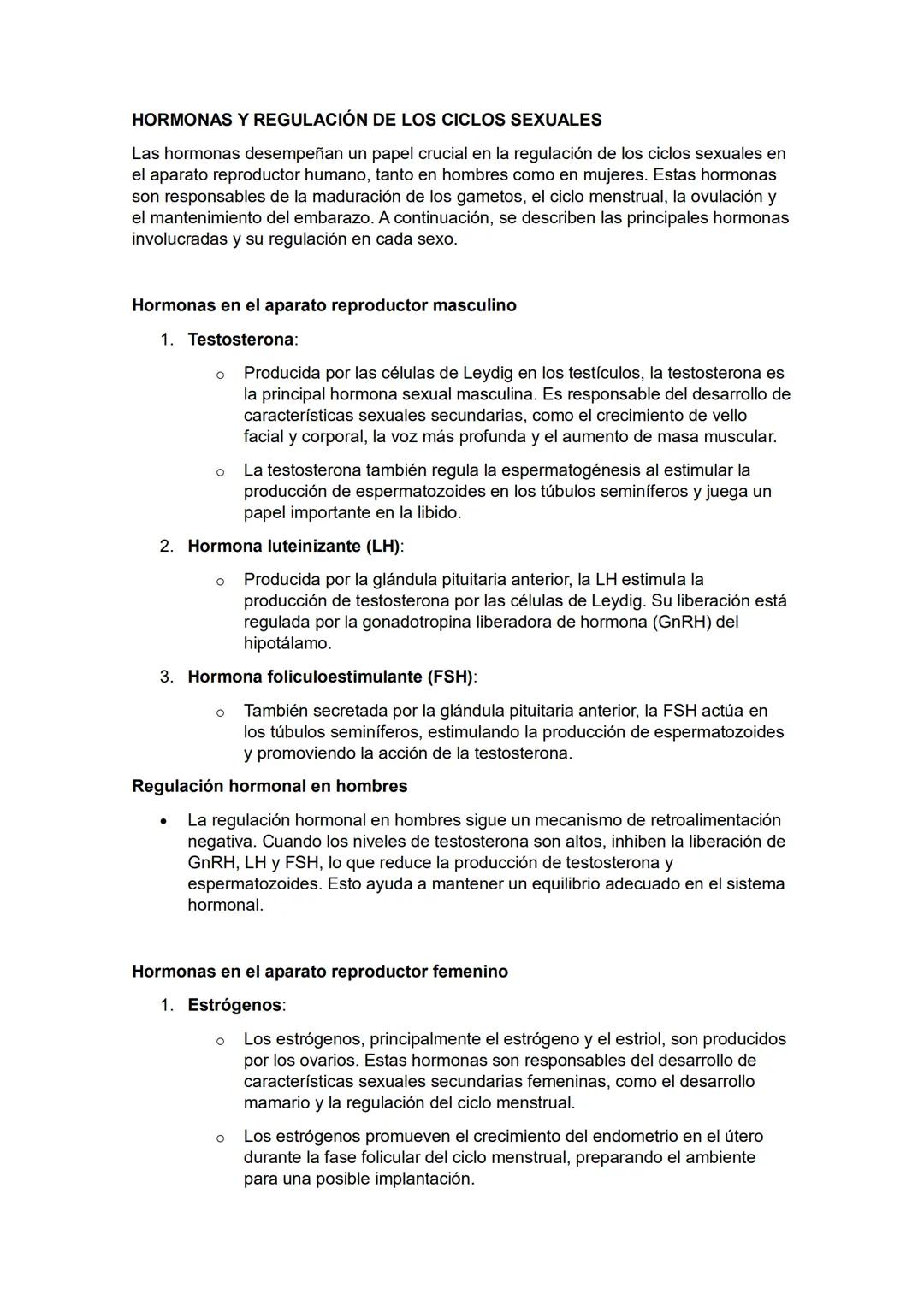 # HORMONAS Y REGULACIÓN DE LOS CICLOS SEXUALES

Las hormonas desempeñan un papel crucial en la regulación de los ciclos sexuales en
el apara