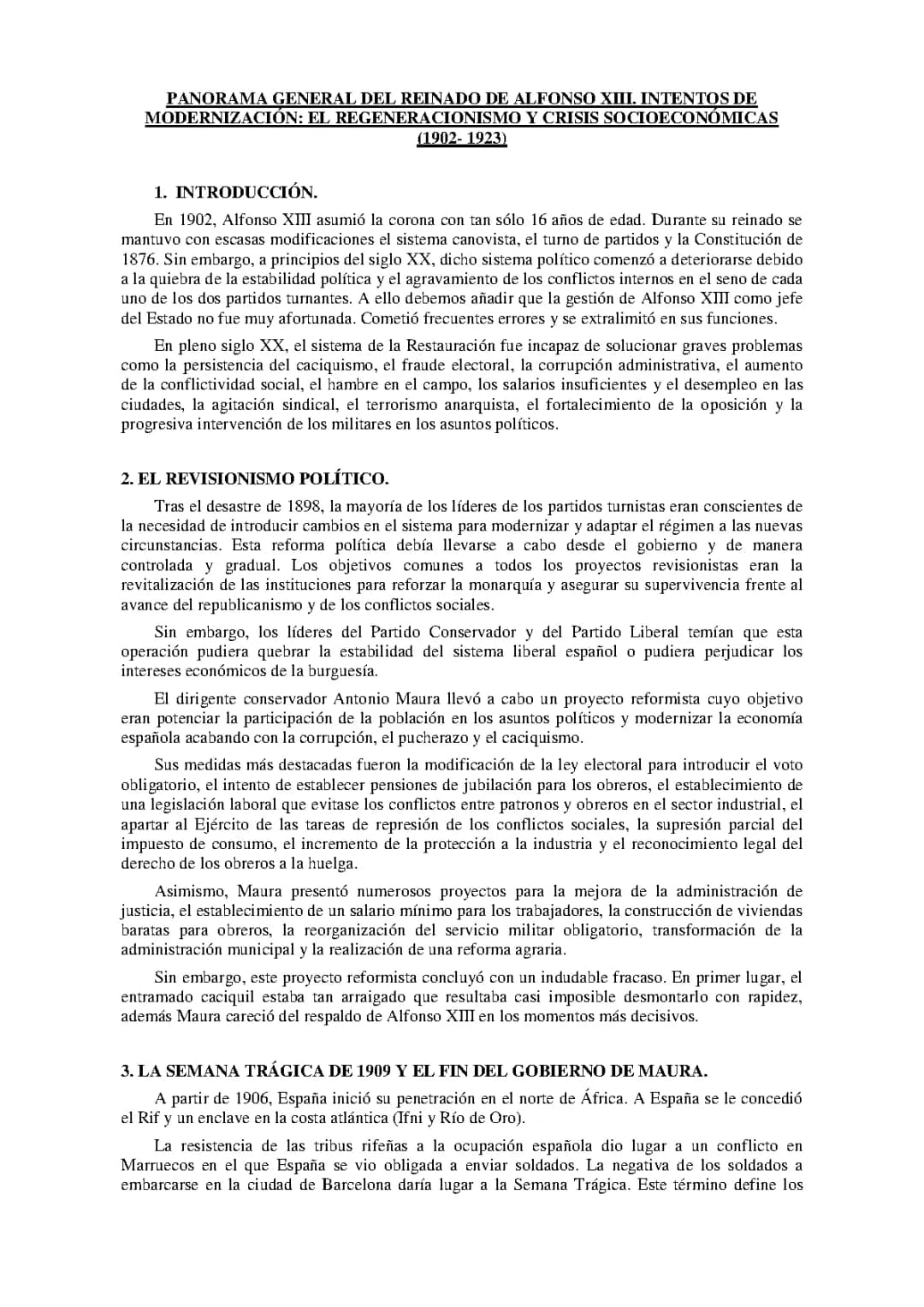 EL REINADO DE ALFONSO XIII