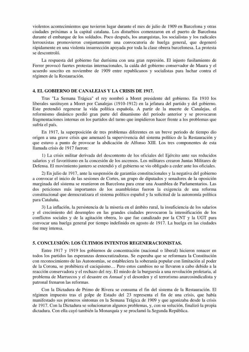 PANORAMA GENERAL DEL REINADO DE ALFONSO XIII. INTENTOS DE
MODERNIZACIÓN: EL REGENERACIONISMO Y CRISIS SOCIOECONÓMICAS
(1902-1923)
1. INTRODU