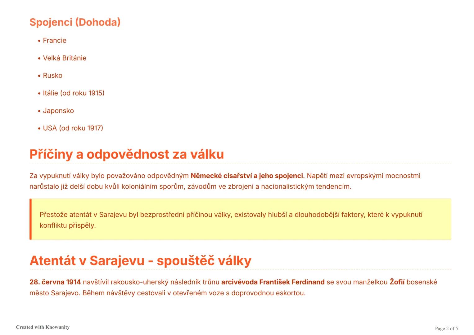 První světová válka
Přehled příčin, spouštěče a účastníků první světové války, včetně atentátu v Sarajevu a jeho následků.
První světová vál