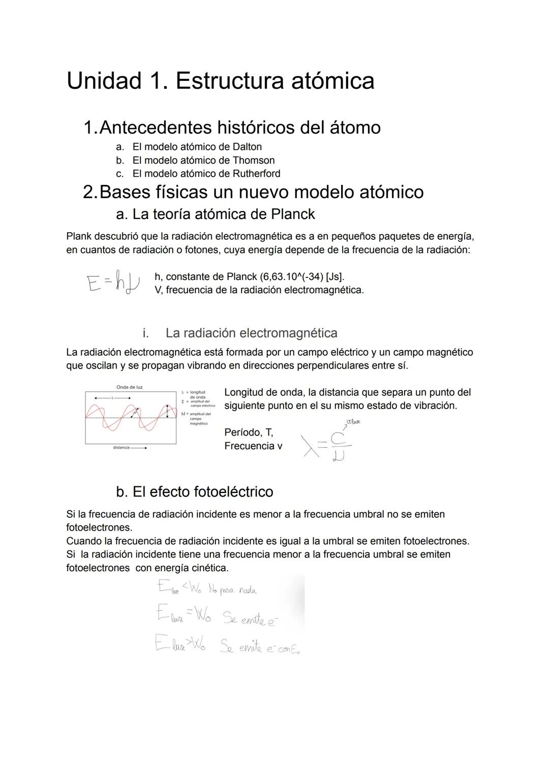 Unidad 1: Conceptos Esenciales de Estructura Atómica