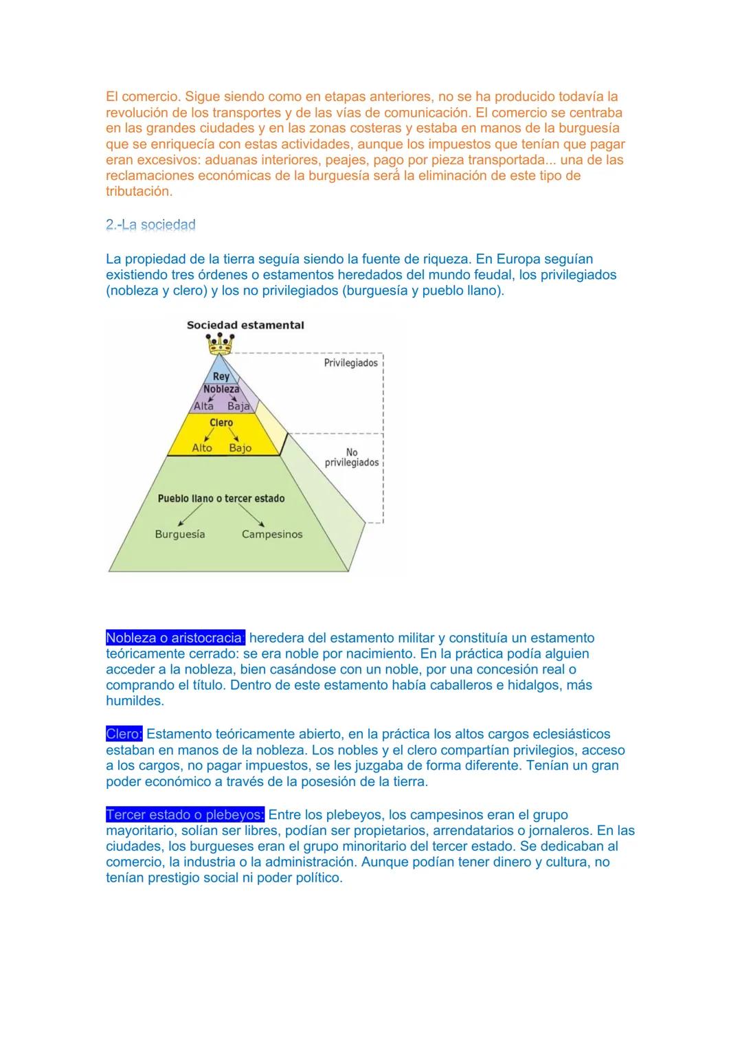 TEMA 1. EL SIGLO XVIII EN EUROPA HASTA 1789.
1.- El Antiguo Régimen. Economía
2.- La sociedad
3.- Política: Monarquía absoluta y parlamentar