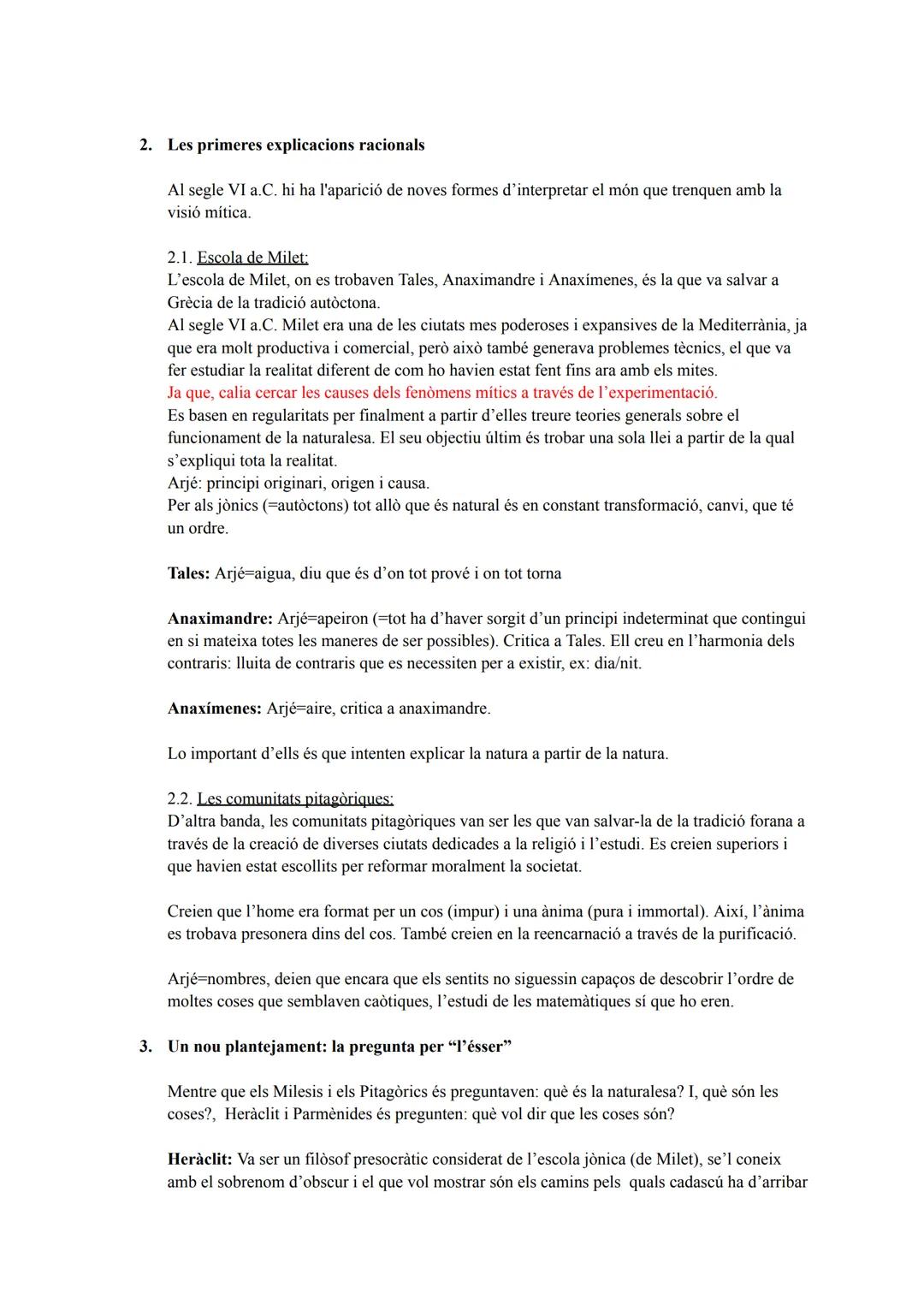 # TEMA 1-EL NAIXEMENT DE LA FILOSOFIA

1.  El pas del mite al logos (segle V-VII a.C.)

1.1. El pensament mític:
Es comencen a fer preguntes