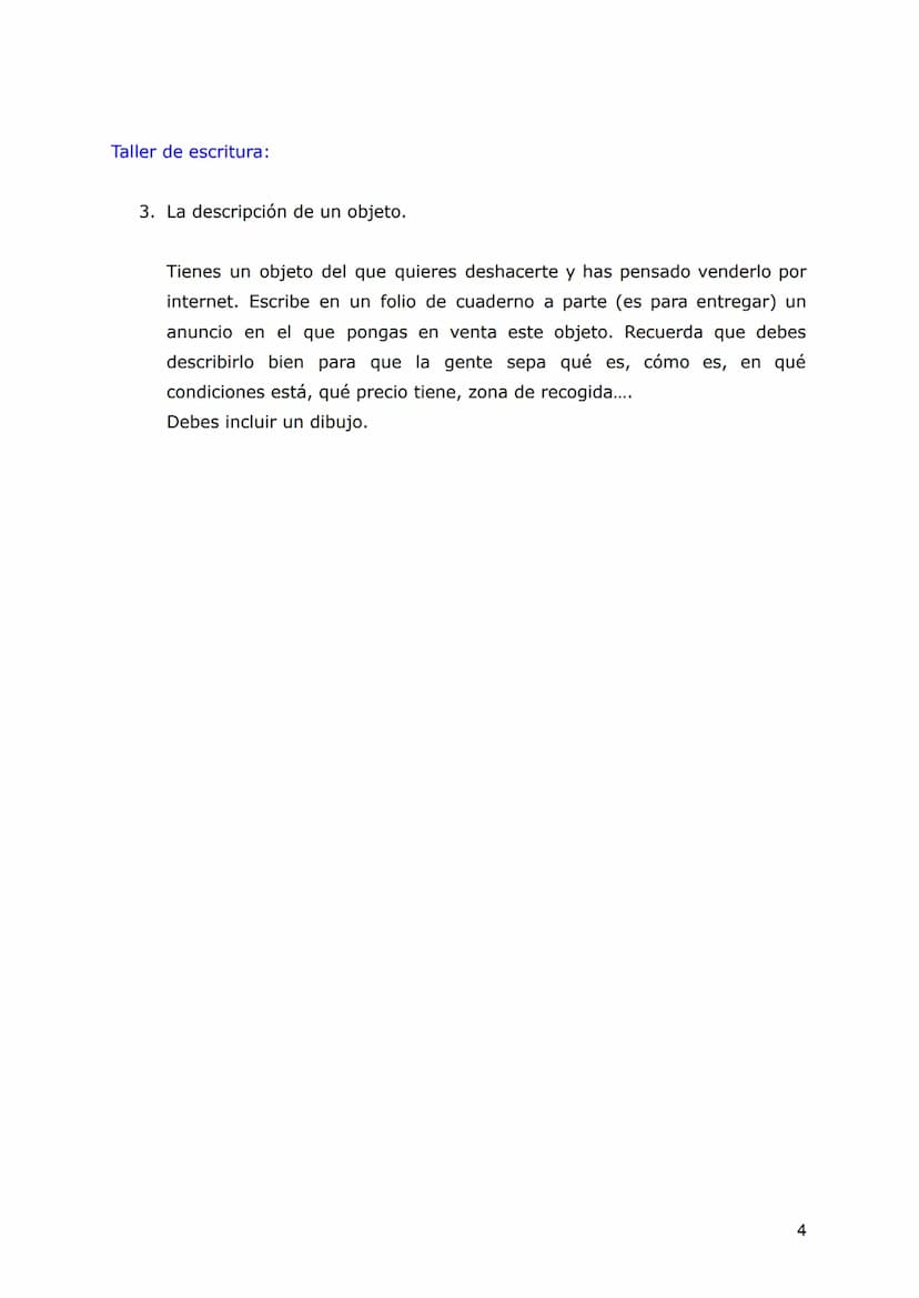 LA DESCRIPCIÓN
Es un texto en el que se expresan las cualidades o características de una
persona, de un animal, de un objeto, de un paisaje,