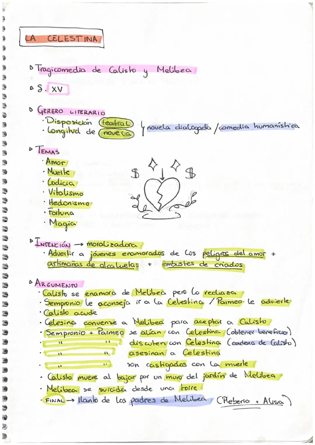 LA
D
• Tragicomedia de Calisto
AS. XV
CELESTINA
D GERERO LITERARIO
•Disposición teatral
• Longitud de
nove ca
> TEMAS
Þ
·Amor
• Muelle
• Cod