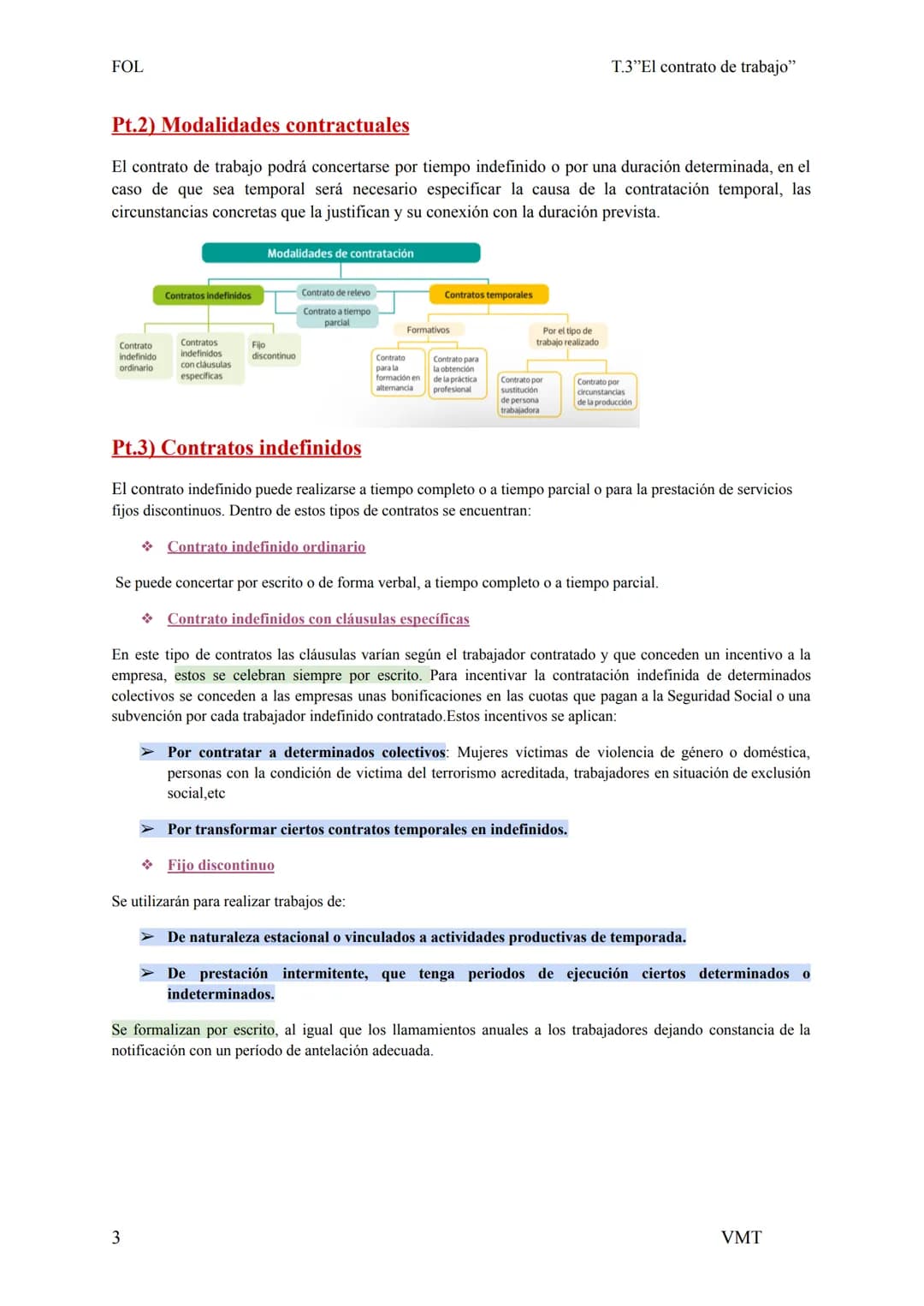 FOL
Pt.1) El contrato de trabajo
El contrato de trabajo es un acuerdo entre el empresario y el trabajador, media el cual el trabajador se co