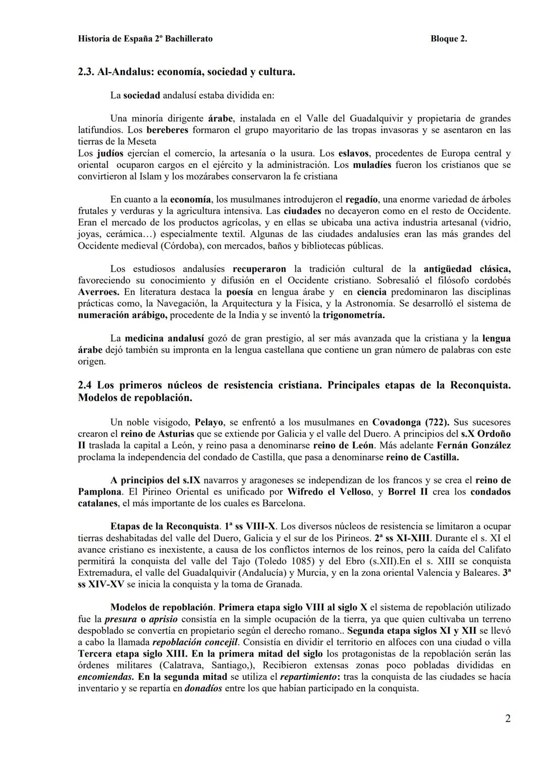 Historia de España 2º Bachillerato

BLOQUE 2. LA EDAD MEDIA
Bloque 2.

2.1. Al-Andalus: la conquista musulmana de la Península Ibérica. Emir