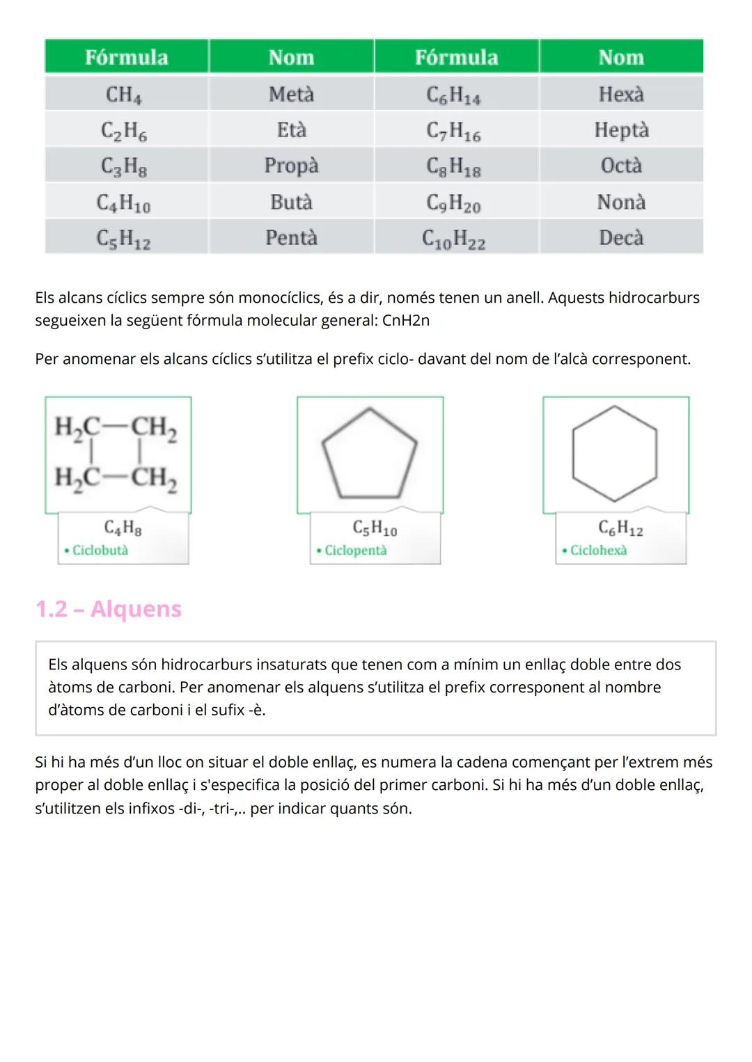 # Formulació orgànica PART 1 - Caracterització dels compostos orgànics

1- L'àtom de carboni

2 - Estructura dels compostos orgànics

PART 2
