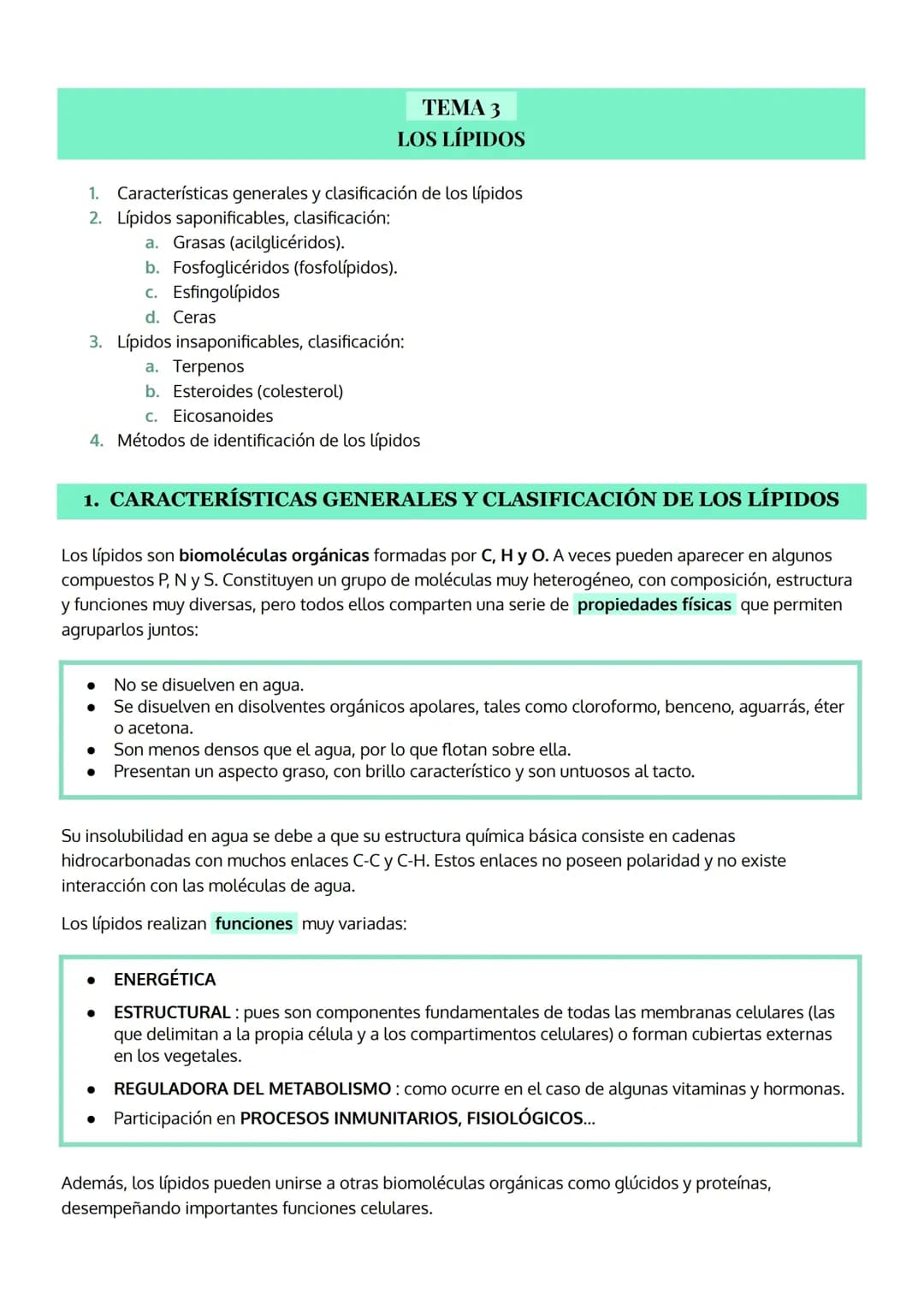 Clasificación de Lípidos
