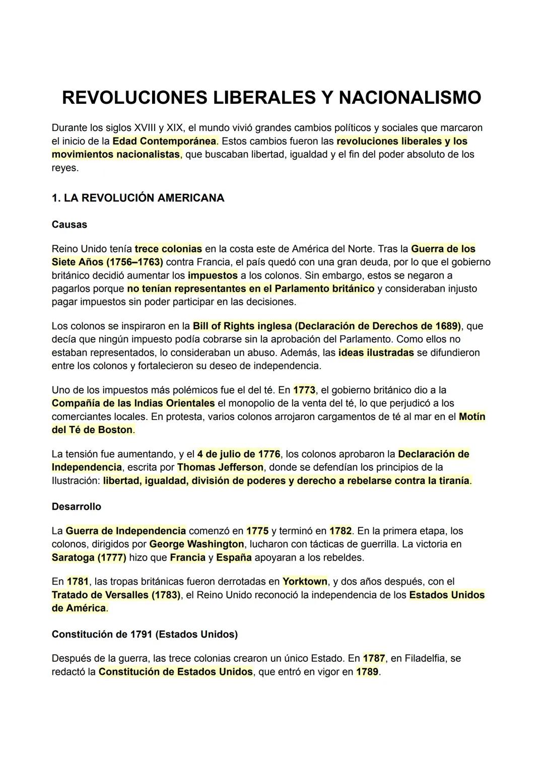 # REVOLUCIONES LIBERALES Y NACIONALISMO

Durante los siglos XVIII y XIX, el mundo vivió grandes cambios políticos y sociales que marcaron
el