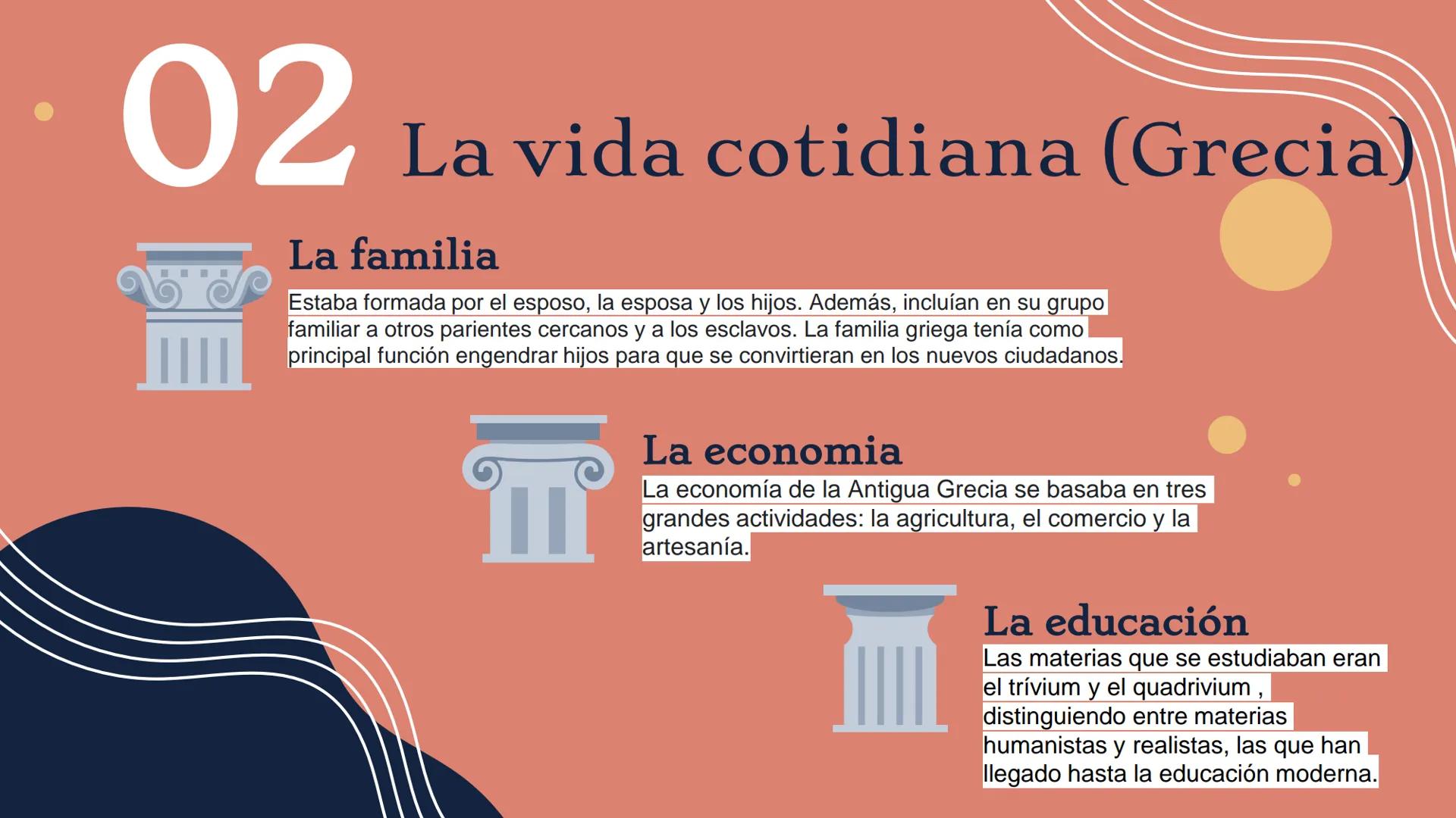 LA VIDA COTIDIANA
DE LA ANTIGUA
GRECIA Y ROMA
HA
22/11
1000
1600
1600001
A11
Not ÍNDICE
| 01
| 02
|03 Roma
| 04
La Grecia
clásica
La vida
co