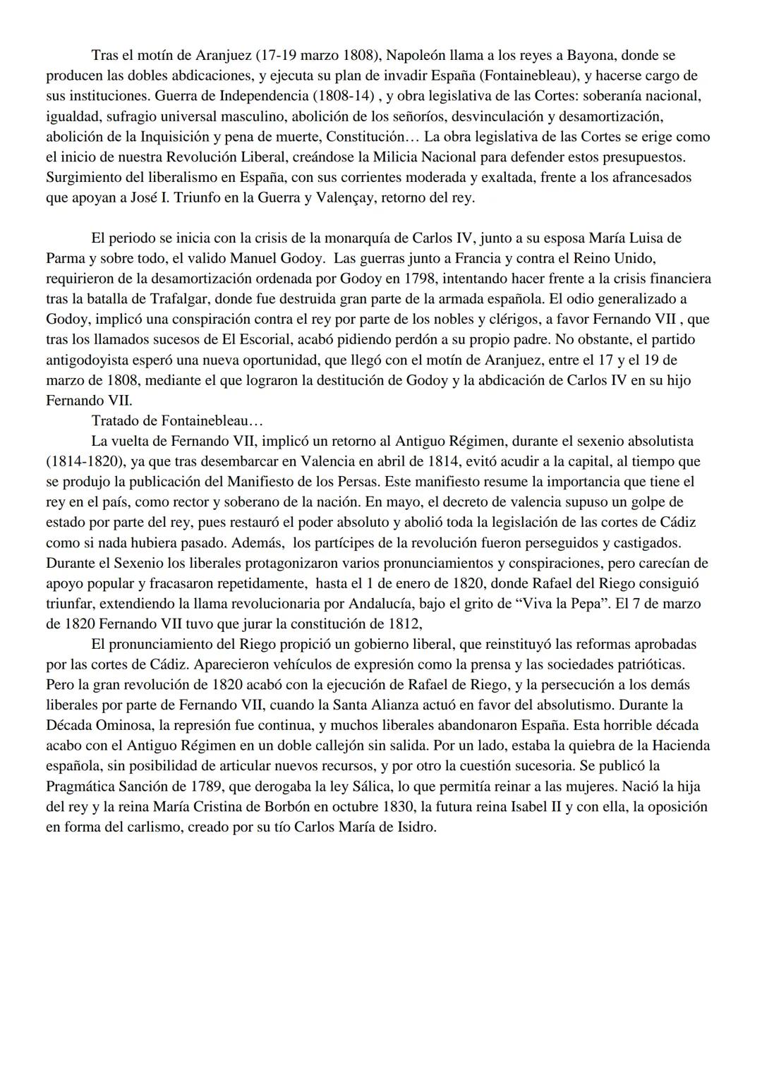 - Selección de artículos de la Constitución del 12.
Este texto fue proclamado tras año y medio de debates en Cádiz el 19 de marzo de 1812, s